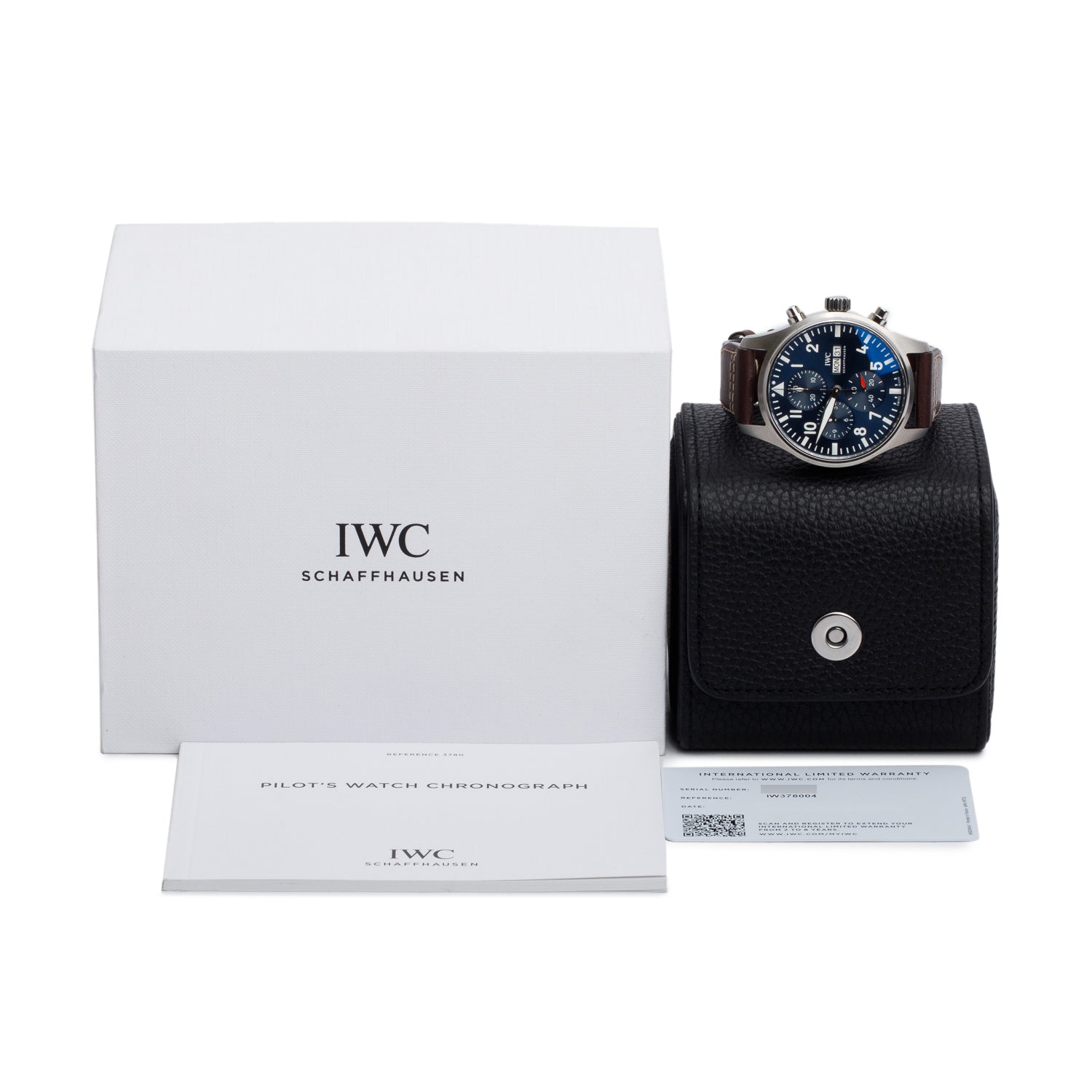 IWC Stainless Steel 43MM Pilot's Chronograph Automatic Blue Dial Watch IW378004 w/ Box & Papers