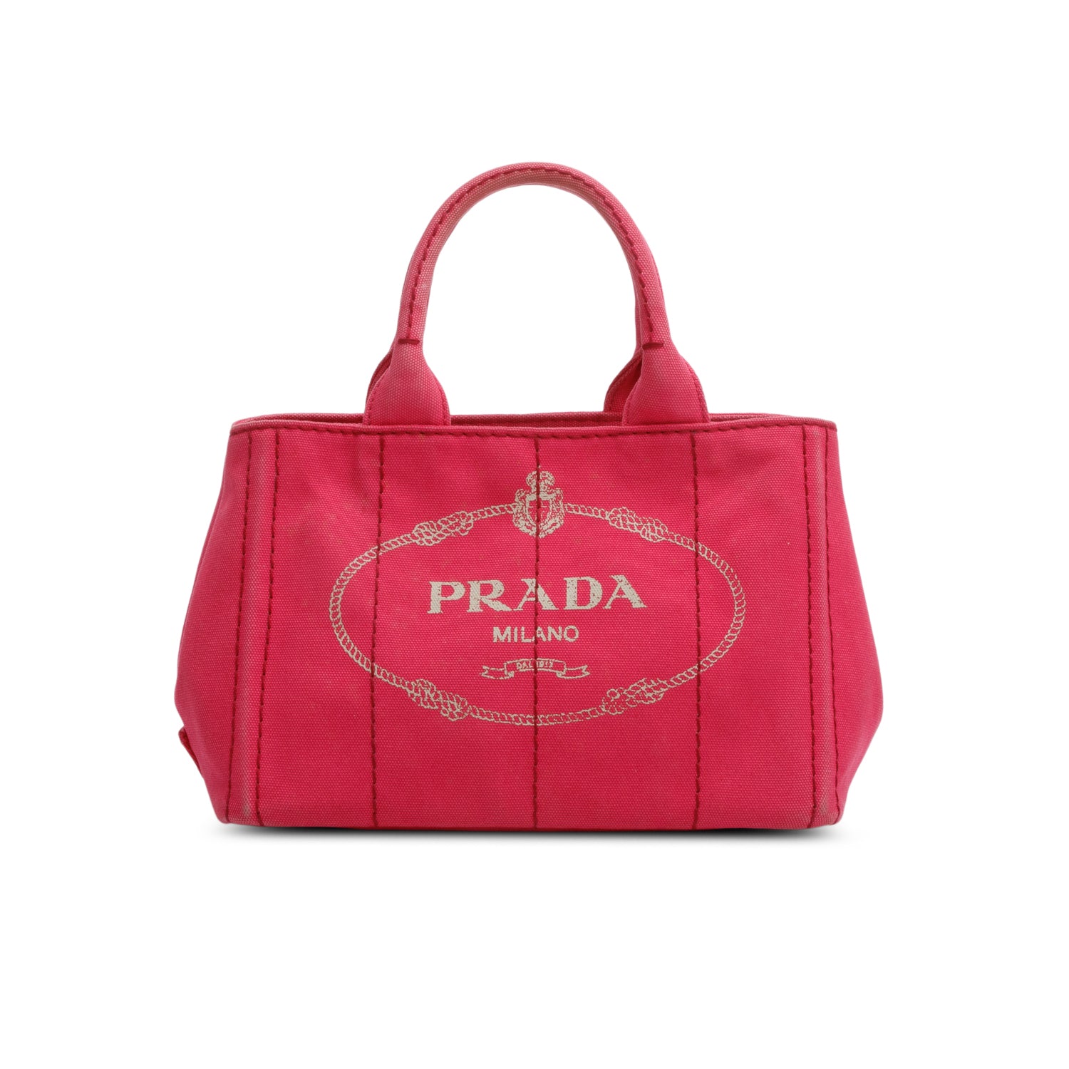 Prada Pink Canvas Small Canapa Logo Tote w/ Strap