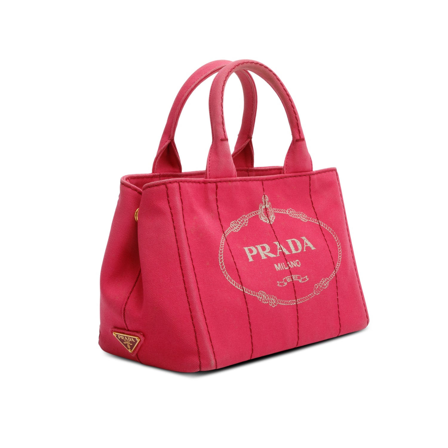 Prada Pink Canvas Small Canapa Logo Tote w/ Strap