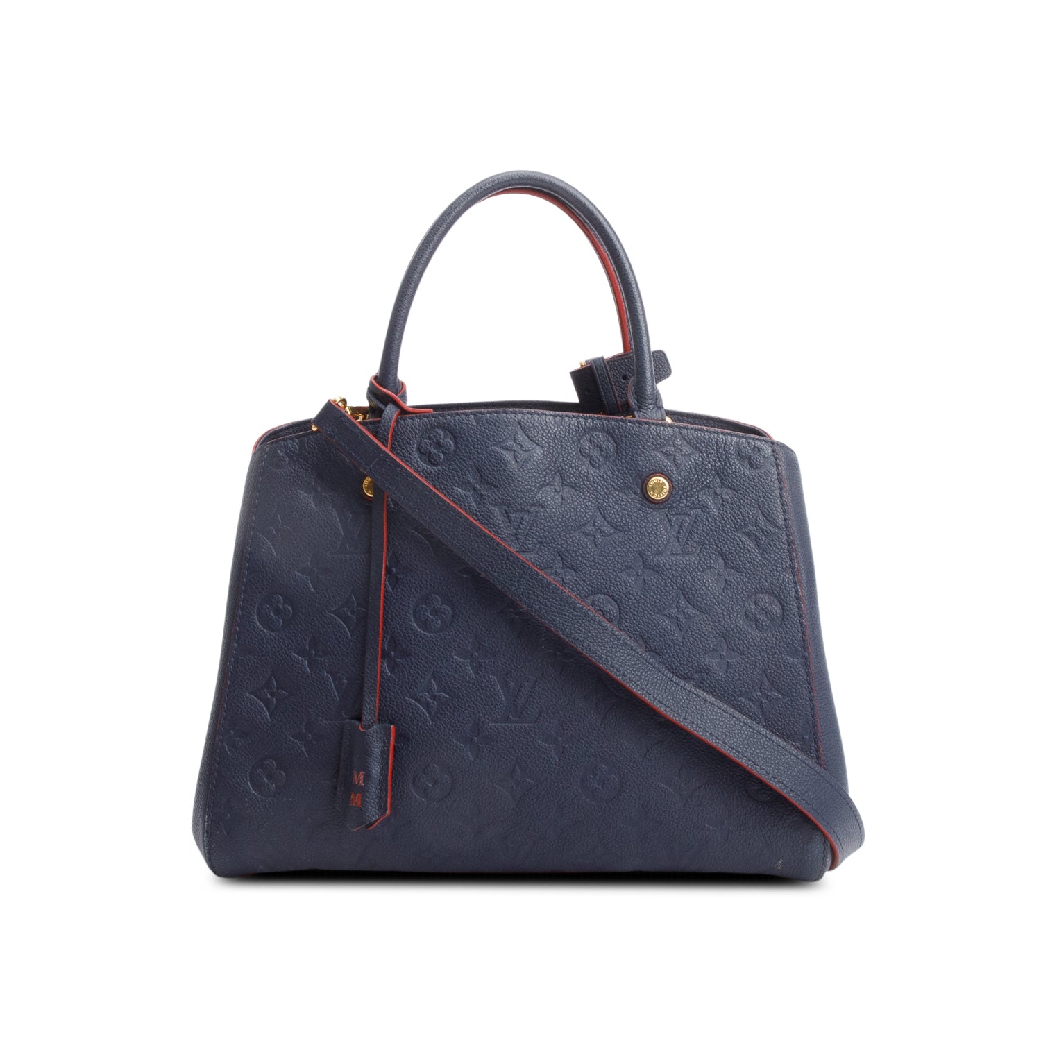 Louis Vuitton Navy Monogram Empreinte Leather Montaigne MM w/ Strap