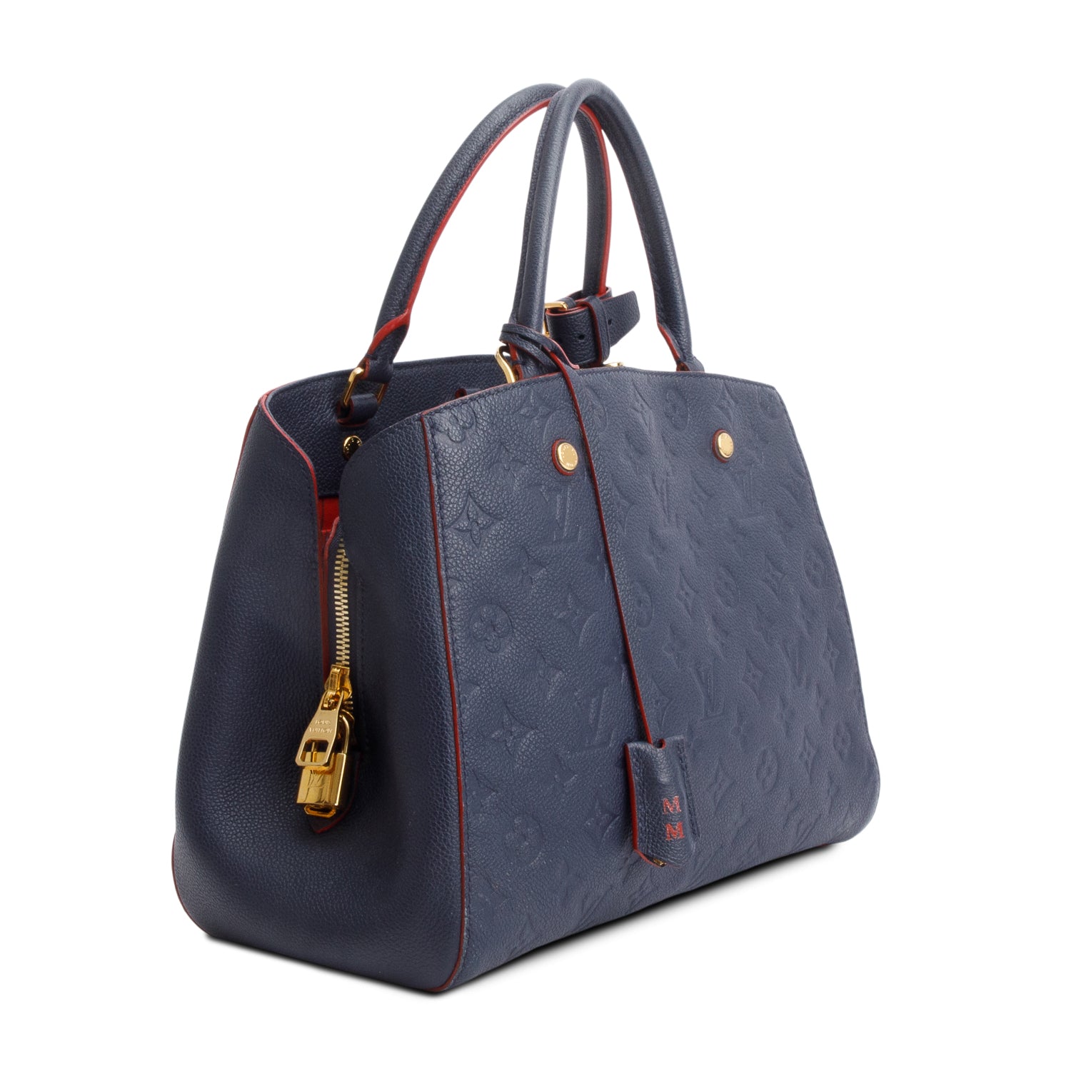 Louis Vuitton Navy Monogram Empreinte Leather Montaigne MM w/ Strap