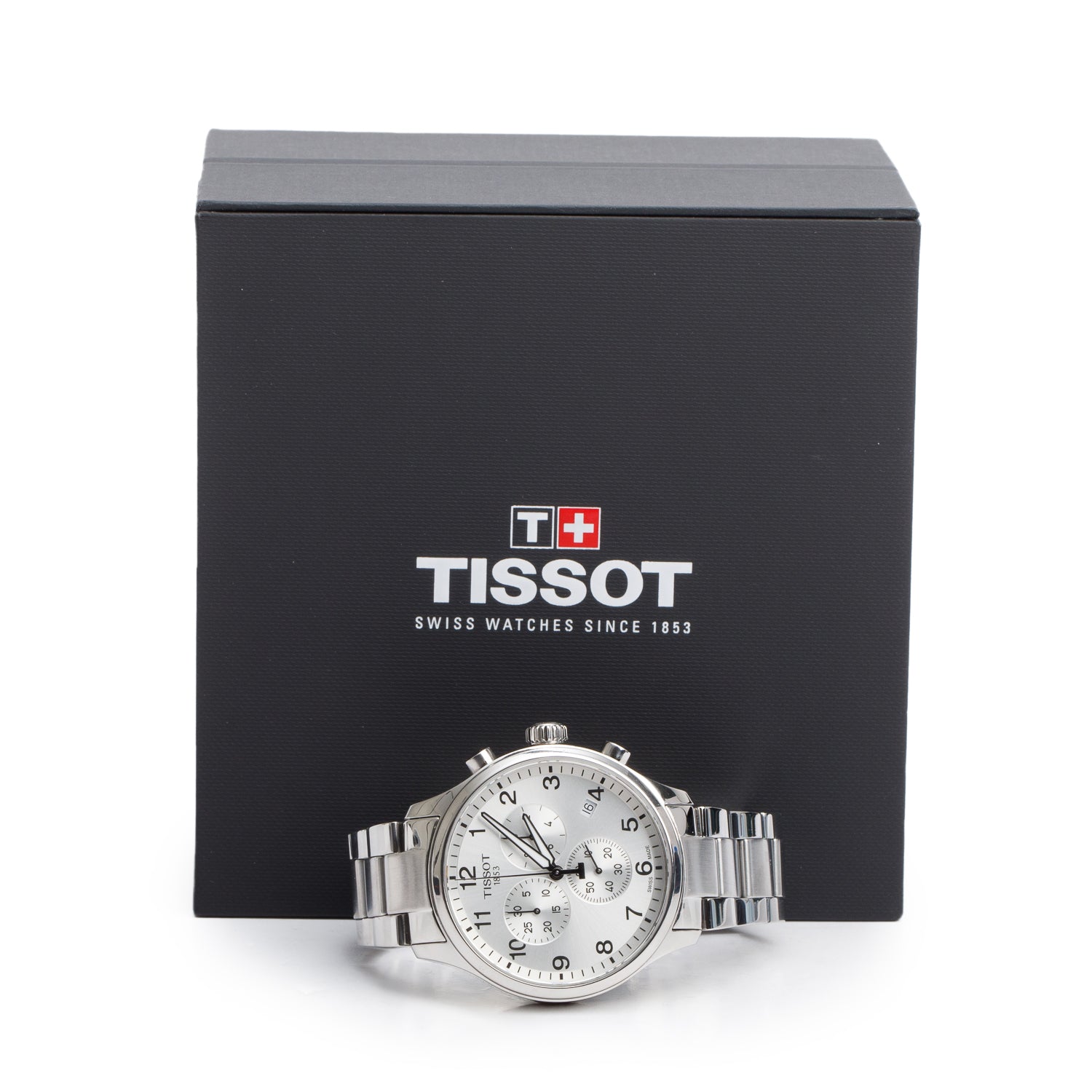 Tissot Stainless Steel Silver Dial Chrono XL Classic 45 MM Quartz Watch w/ Box