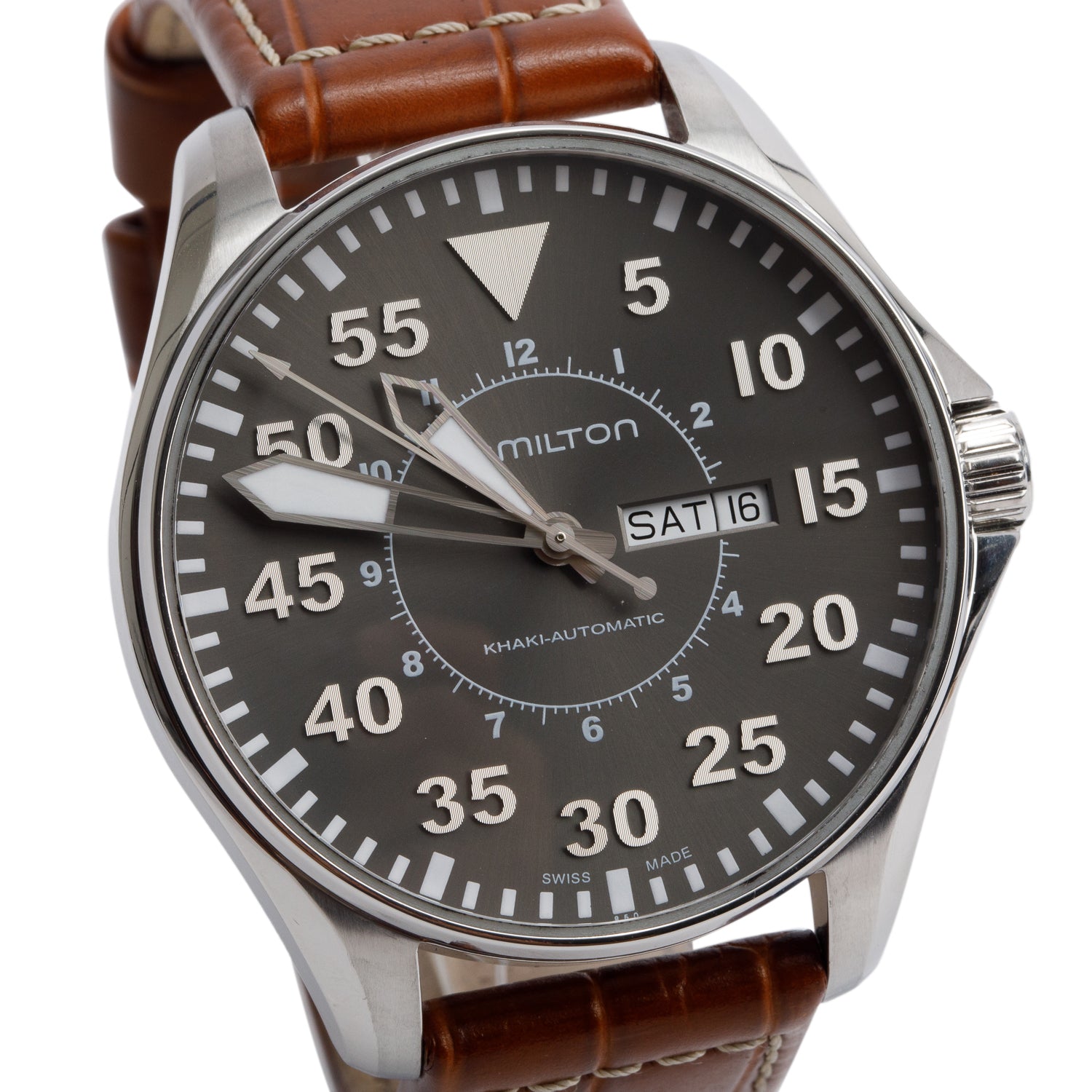 Hamilton Stainless Steel Khaki Aviation Pilot Day Date 46 MM Automatic Watch 2836 w/ Box & Papers