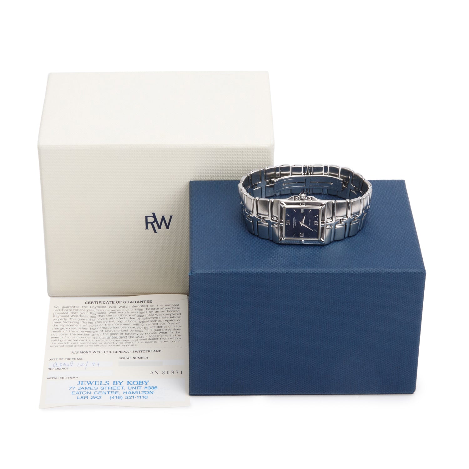 Raymond Weil Stainless Steel Parsifal Watch 9391 w/ Box & Papers
