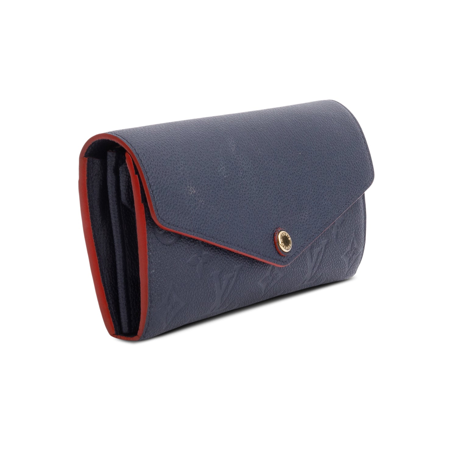 Louis Vuitton Navy Blue Monogram Empreinte Leather Sarah Wallet