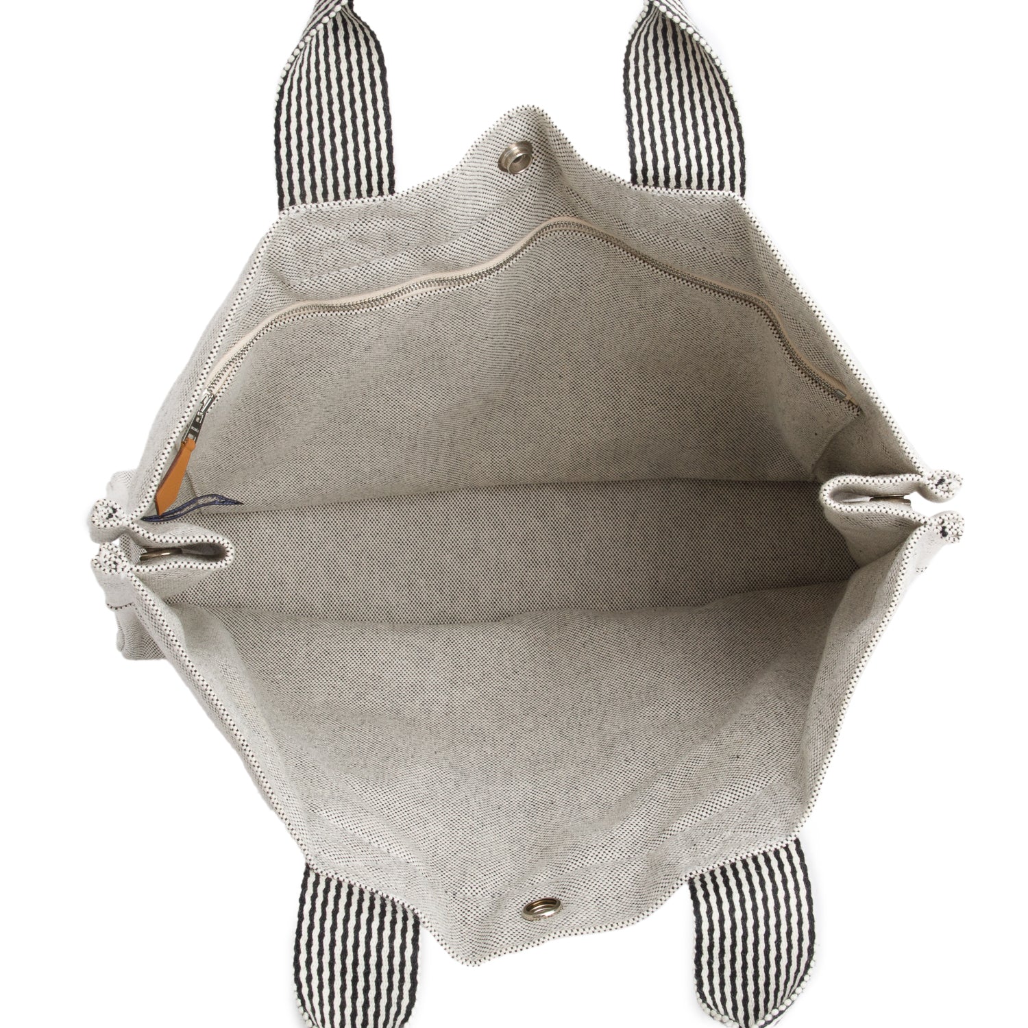 Hermes Noir Ecru Toile Fourre-Tout MM w/ Box