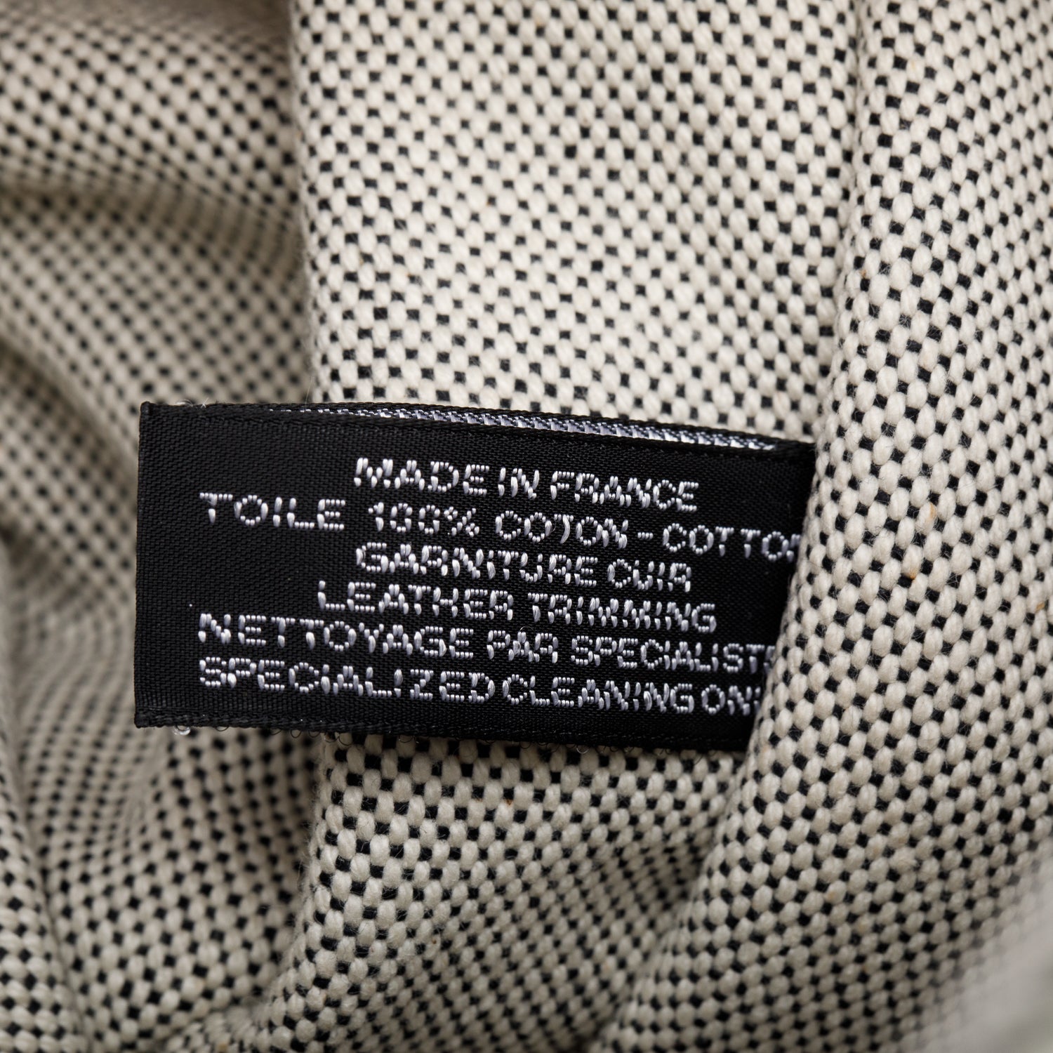 Hermes Noir Ecru Toile Fourre-Tout MM w/ Box