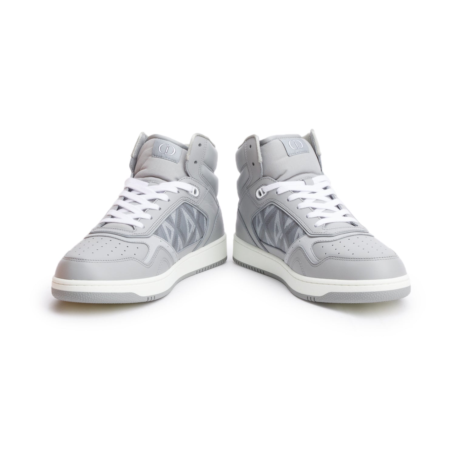 Christian Dior Grey Leather Oblique Jacquard B27 High-Top Sneakers, Men's Size 45 w/ Box