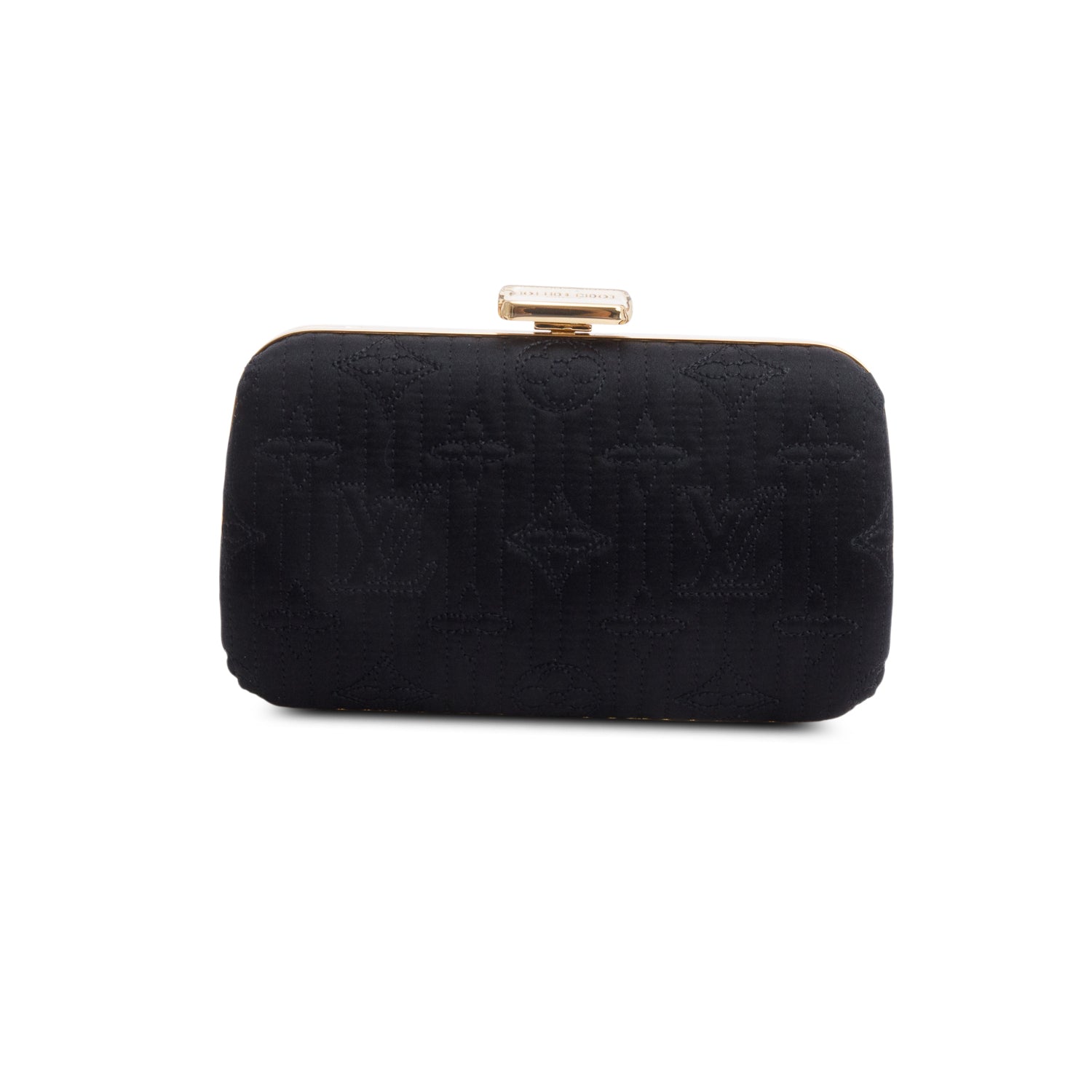 Louis Vuitton Black Satin Monogram Motard Minaudiere Clutch