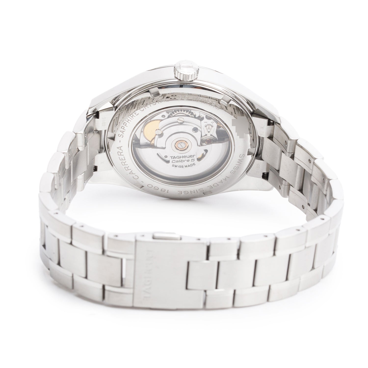 Tag Heuer Stainless Steel Carrera Calibre 5 39 MM Automatic Watch Black Dial WV211B w/ Box & Papers