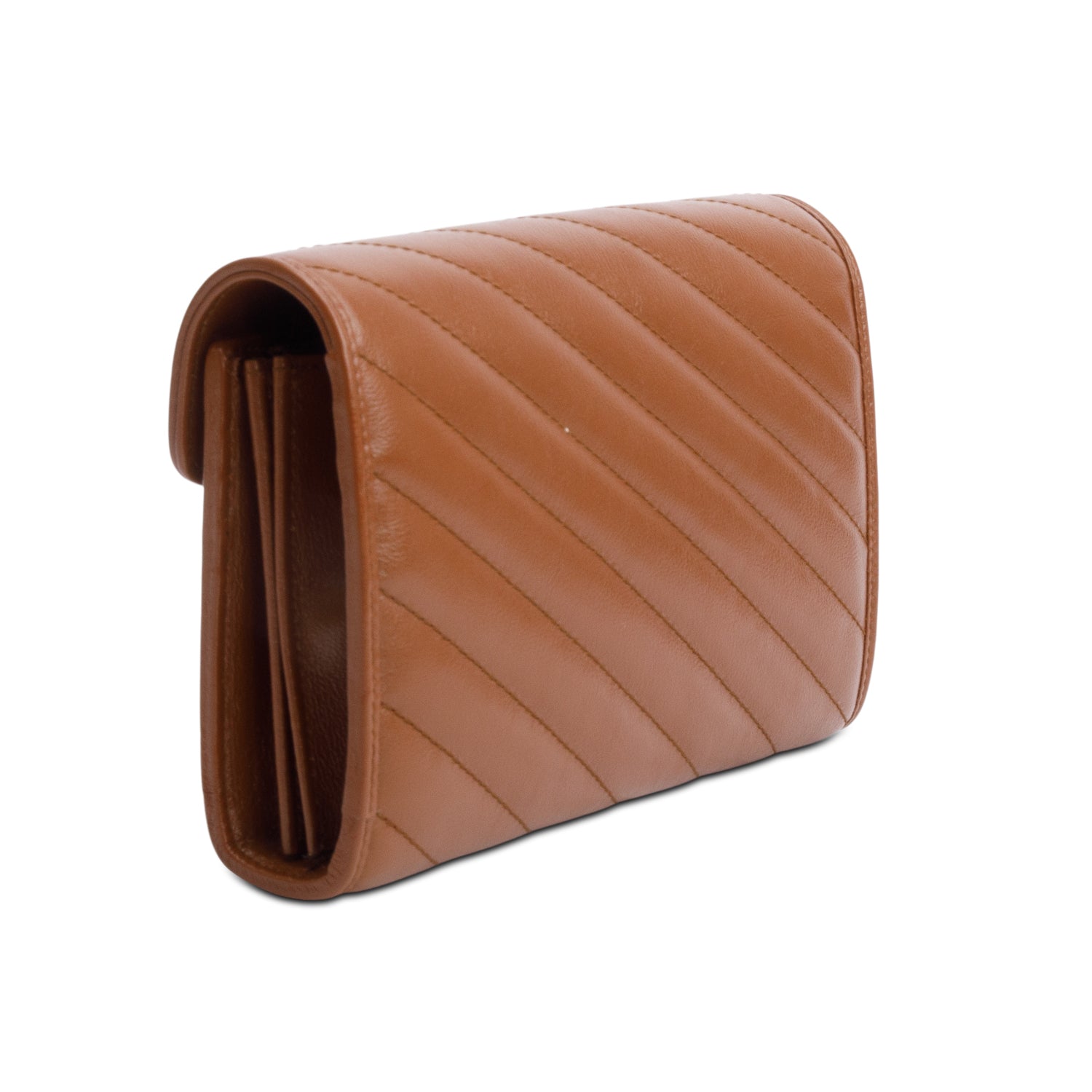 Gucci Brown GG Marmont Mini Wallet on Chain w/ Box