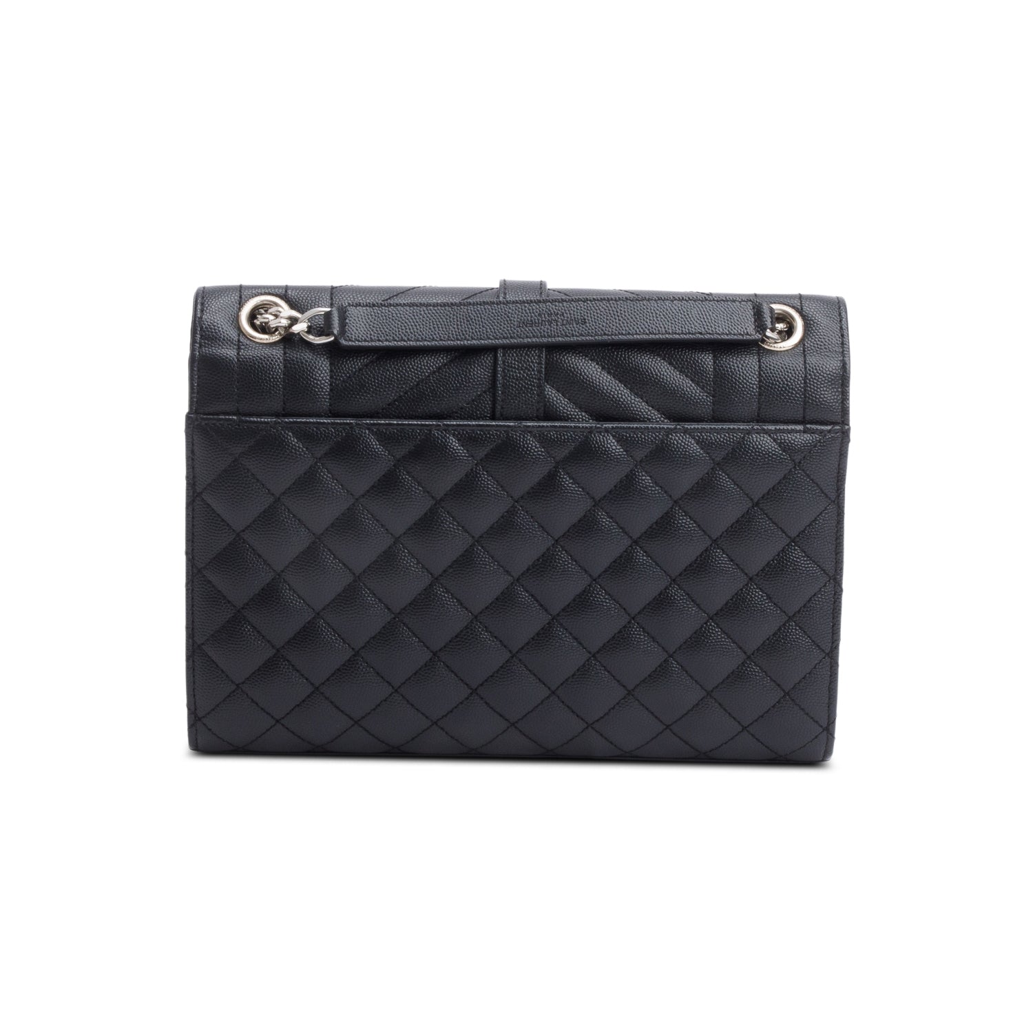 Saint Laurent Black Grained De Poudre Medium Envelope Shoulder Bag