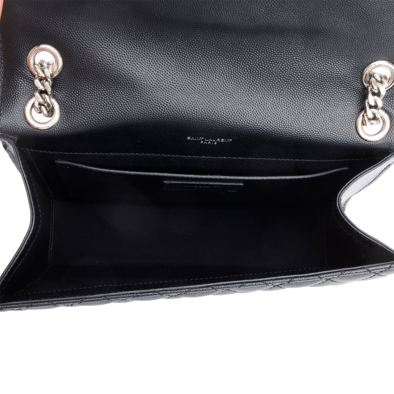 Saint Laurent Black Grained De Poudre Medium Envelope Shoulder Bag
