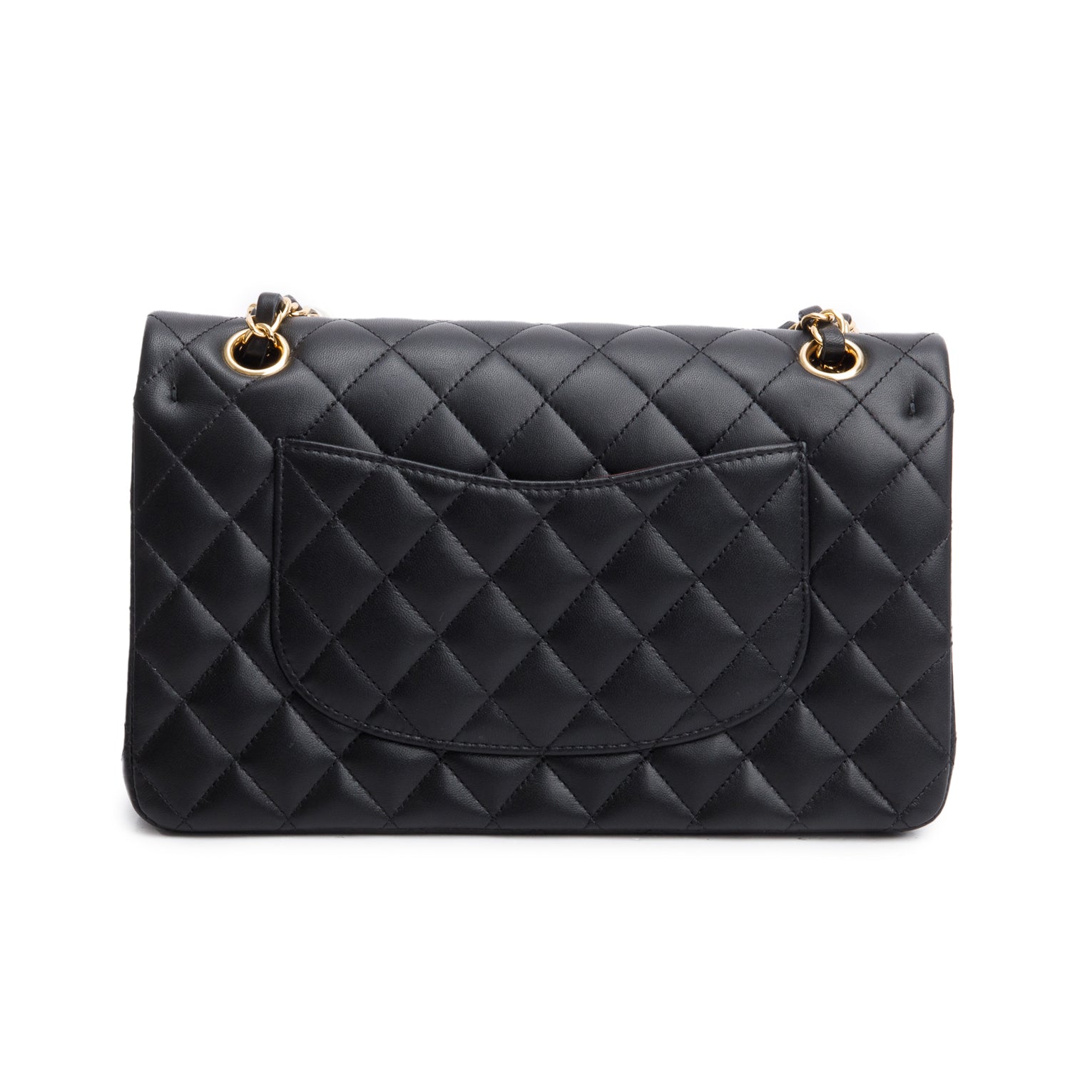 Chanel 2025 Black Quilted Lambskin Leather Classic Medium Double Flap Bag w/ Box