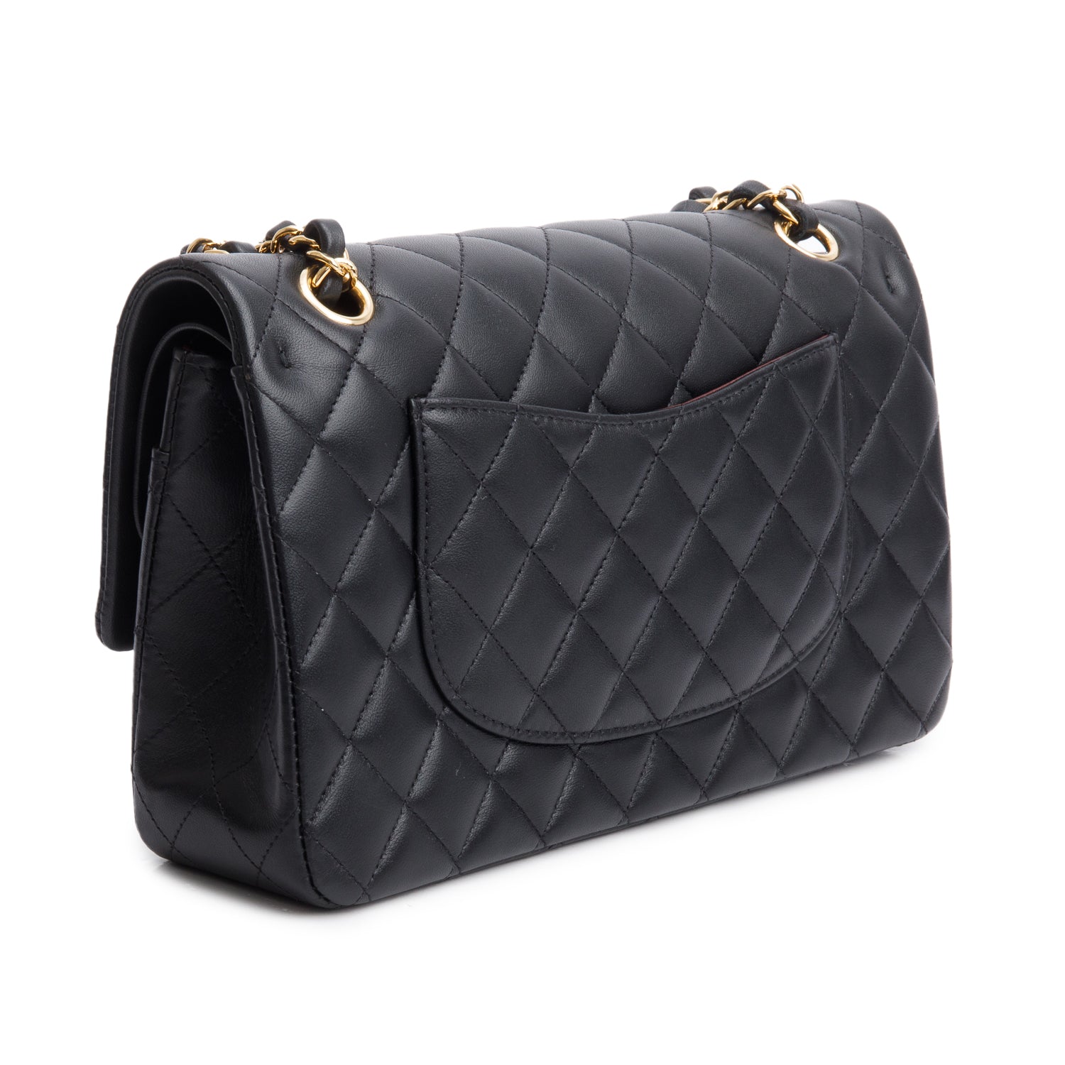 Chanel 2025 Black Quilted Lambskin Leather Classic Medium Double Flap Bag w/ Box
