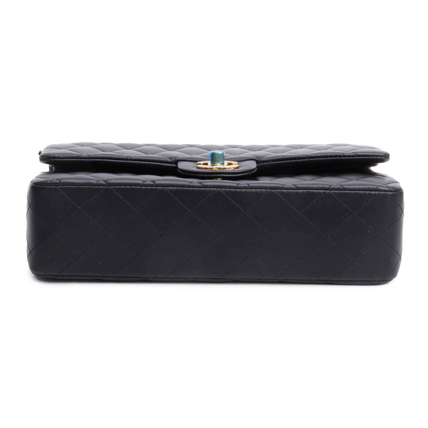 Chanel 2025 Black Quilted Lambskin Leather Classic Medium Double Flap Bag w/ Box