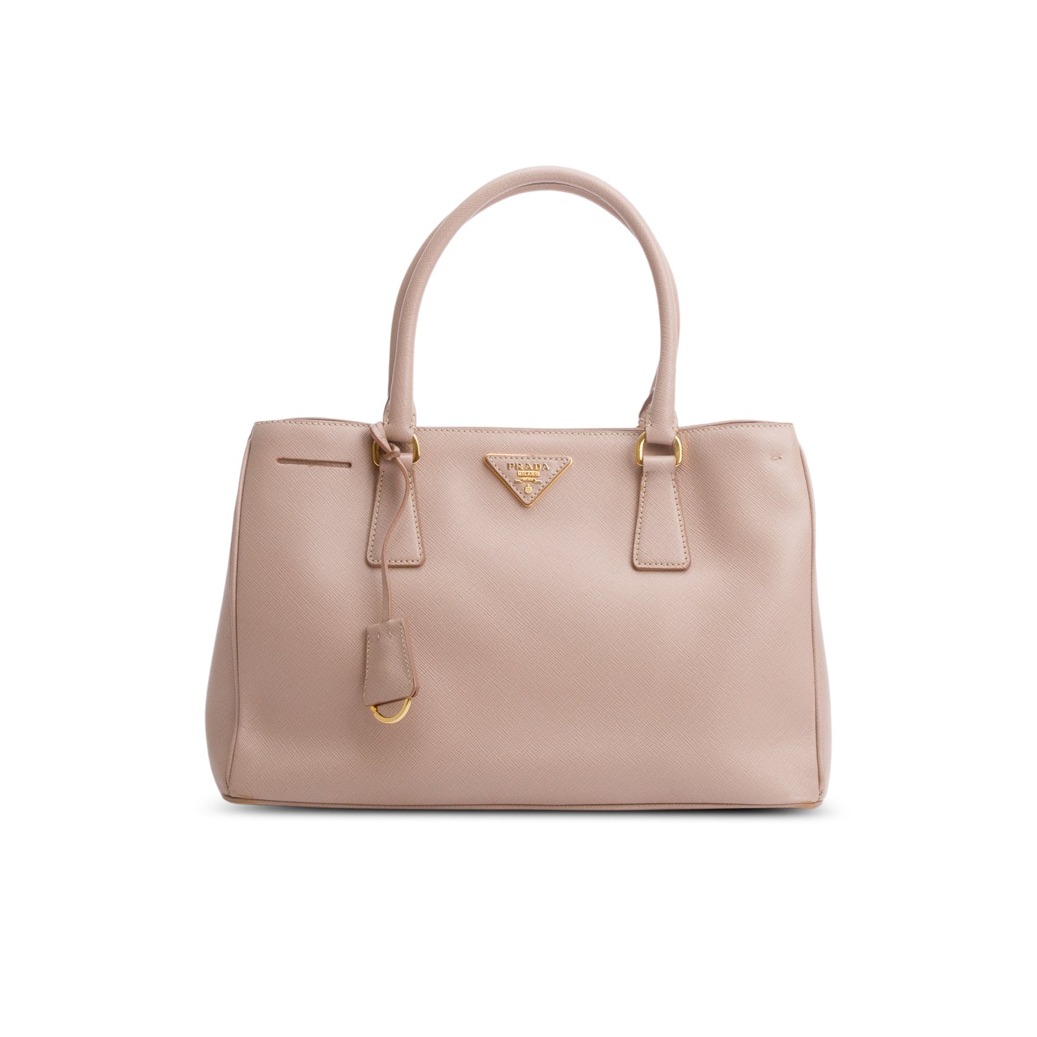 Prada Beige Saffiano Lux Small Galleria Tote w/ Strap & Authenticity Card