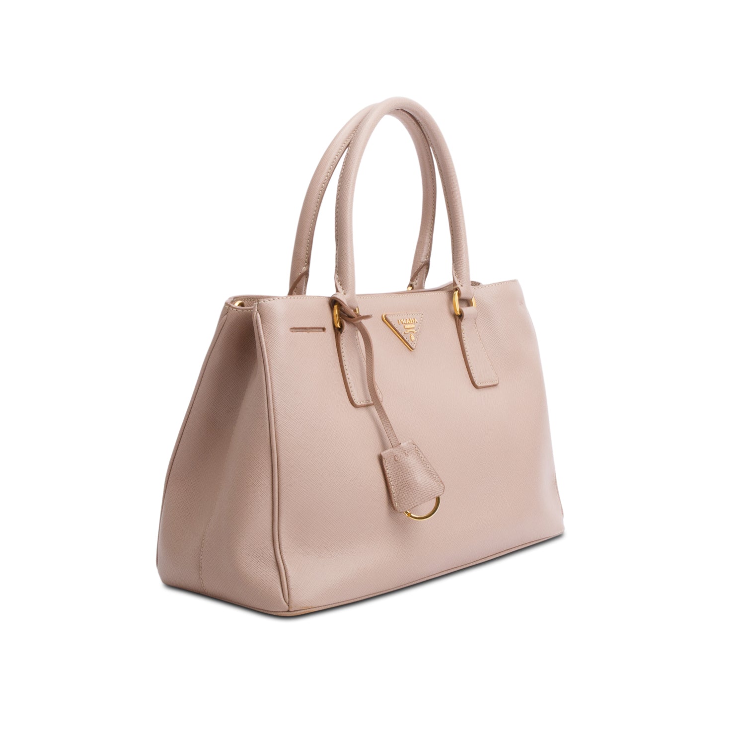 Prada Beige Saffiano Lux Small Galleria Tote w/ Strap & Authenticity Card