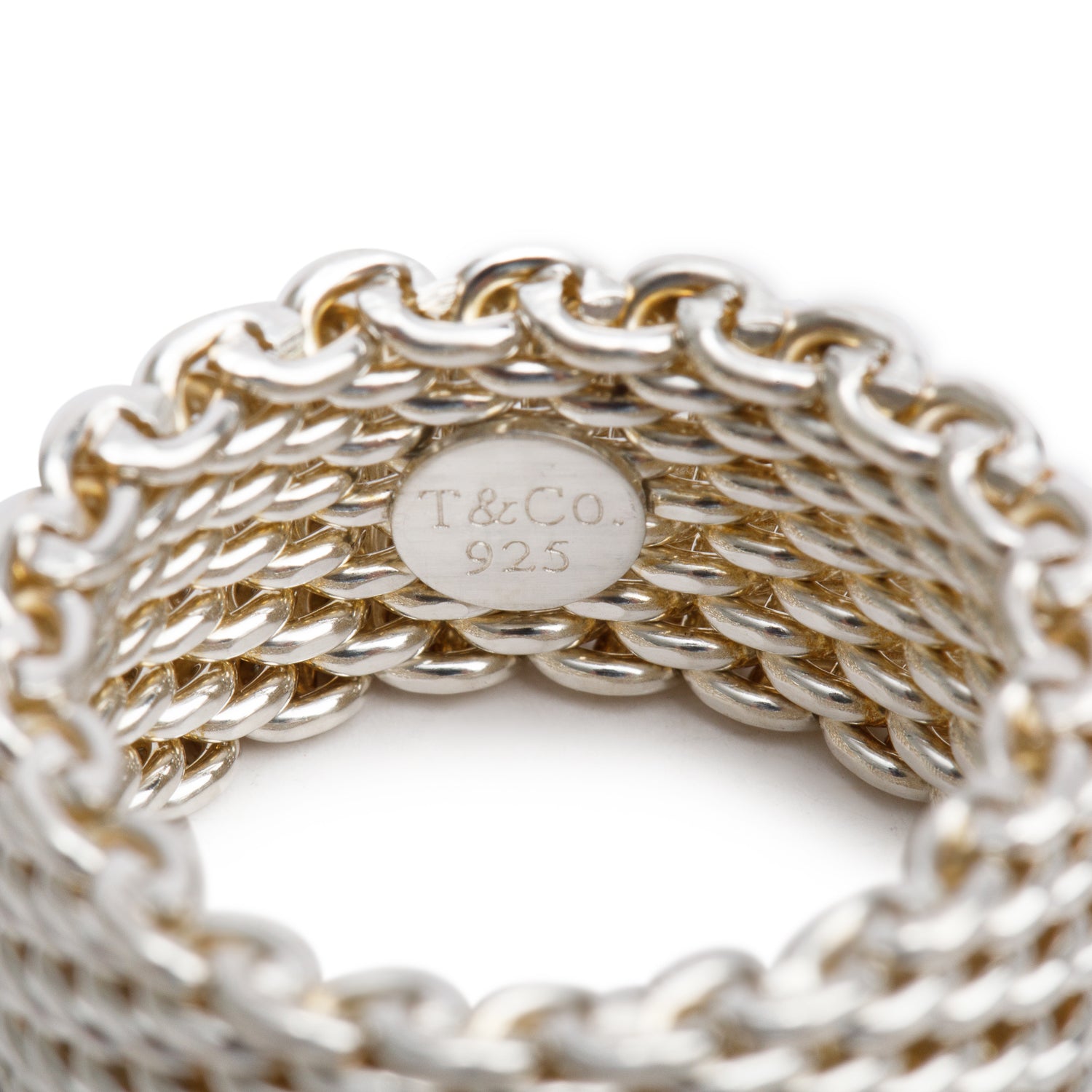 Tiffany & Co. Sterling Silver Somerset Mesh Ring, Size 6.5