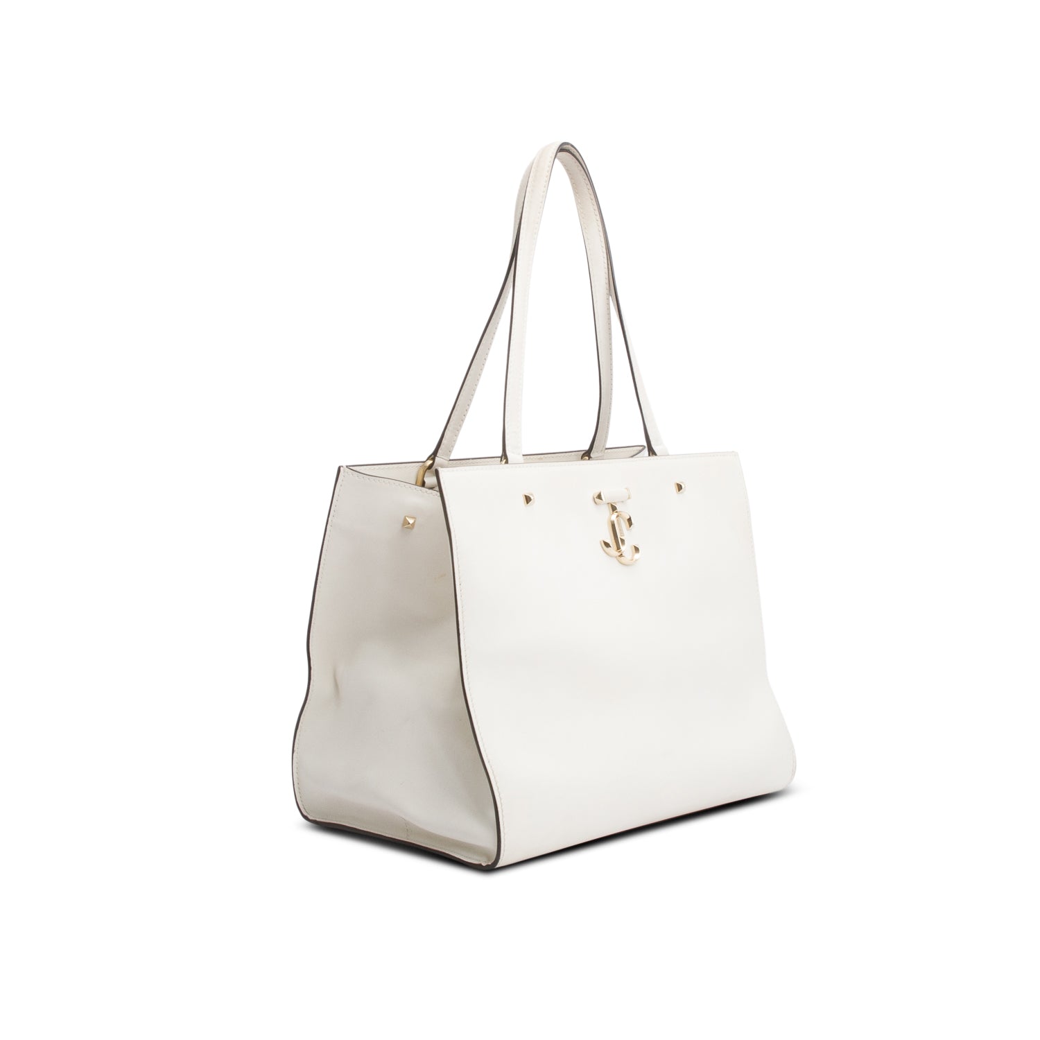 Jimmy Choo White Shiny Calf Leather Varenne Tote