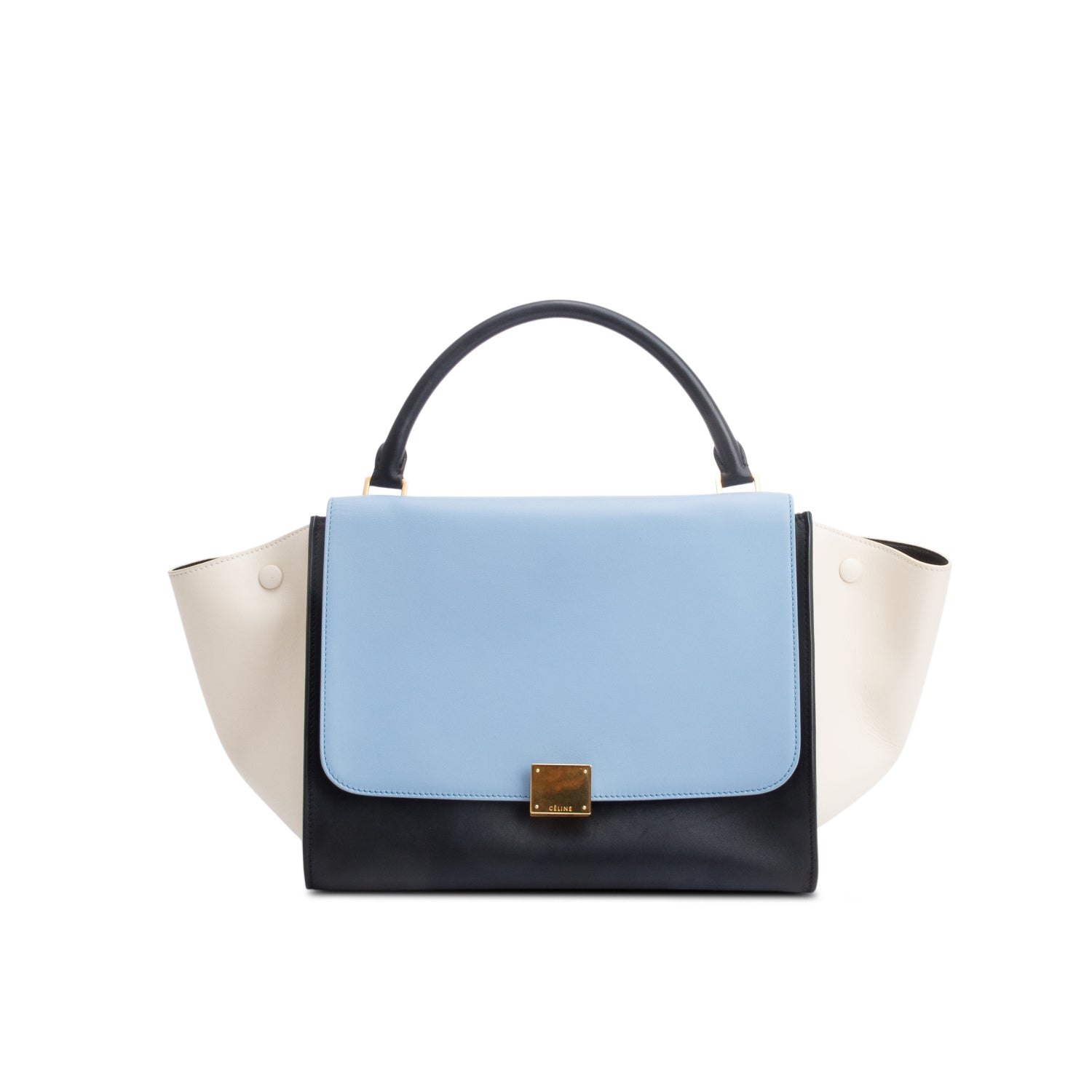 Celine Tricolor Calfskin Leather Medium Trapeze Bag w/ Strap