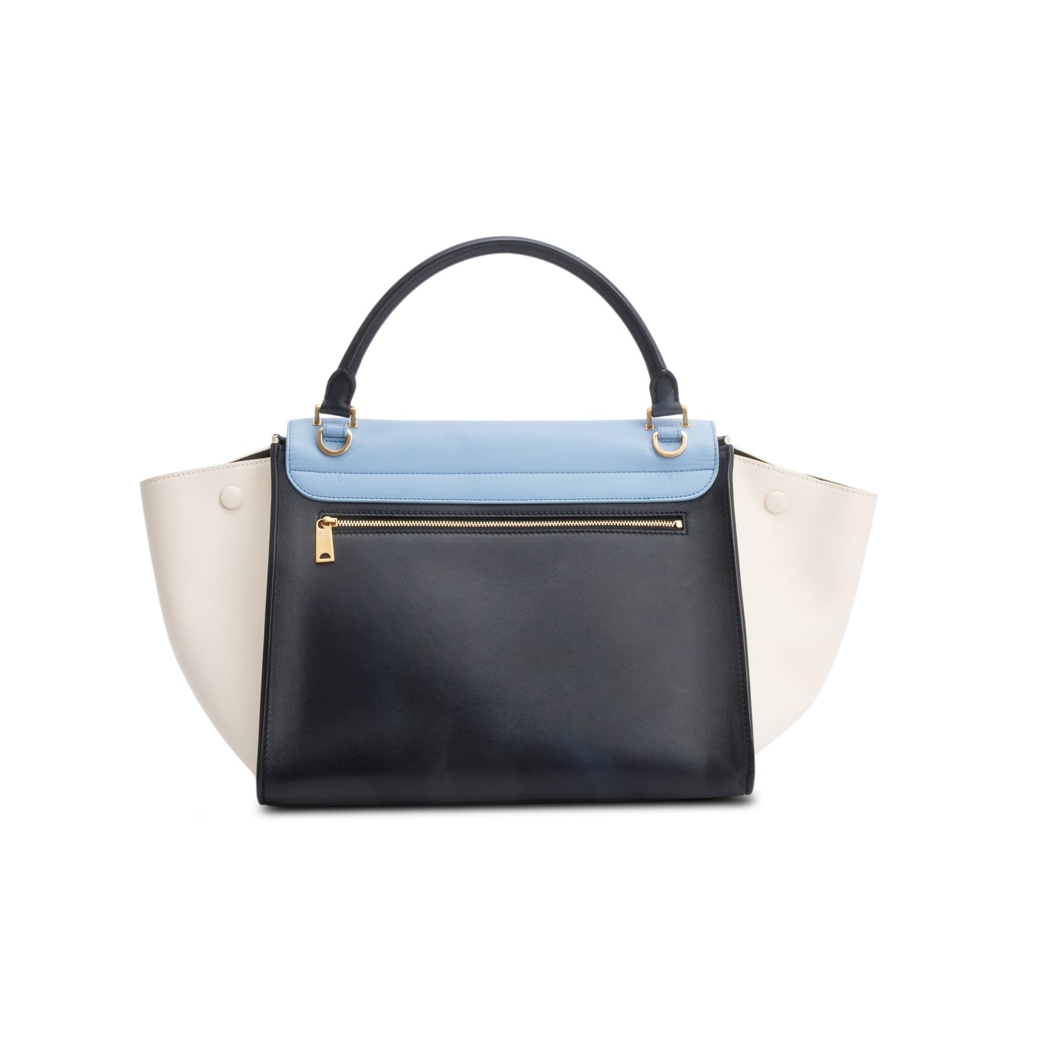 Celine Tricolor Calfskin Leather Medium Trapeze Bag w/ Strap
