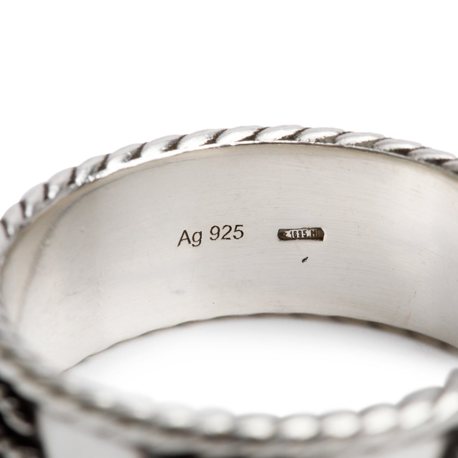 Gucci Sterling Silver Marmont Wide Ring, Size 25 11.0 w/ Box