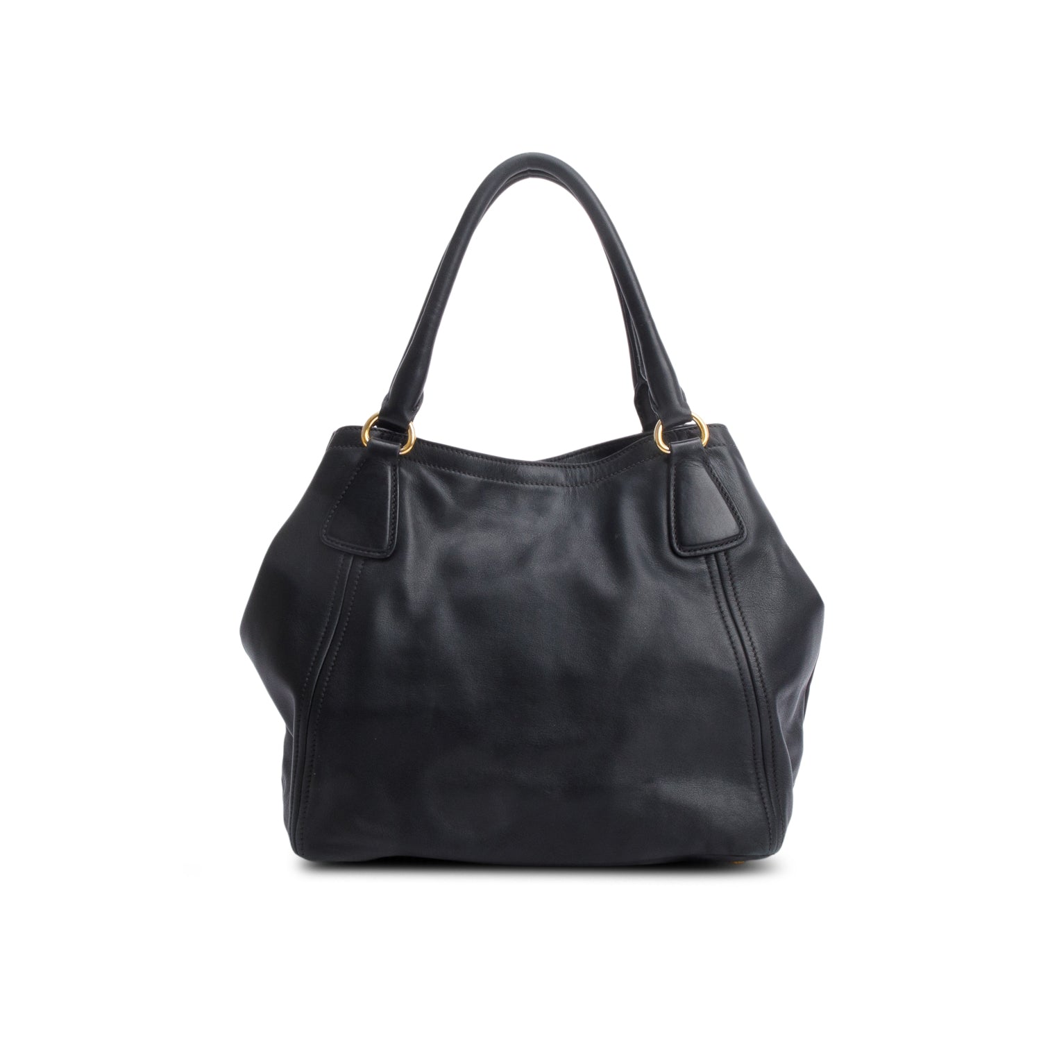 Prada Black Soft Calf Leather Tote / Strap