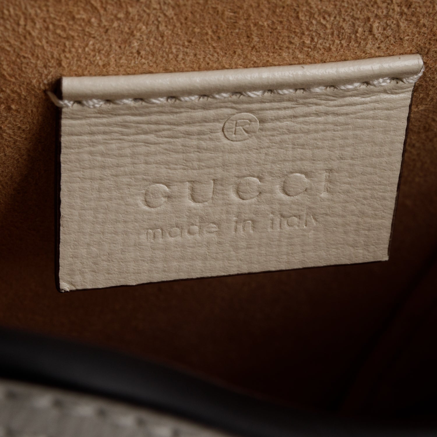 Gucci GG Supreme White Leather Trim Mini Horsebit 1955 Crossbody Bag