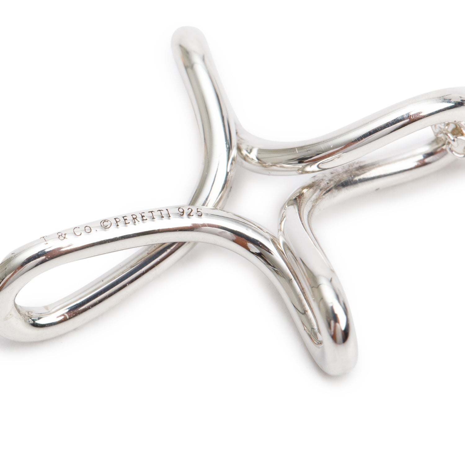 Tiffany & Co. Elsa Peretti Sterling Silver Small Infinity Cross Pendant Necklace