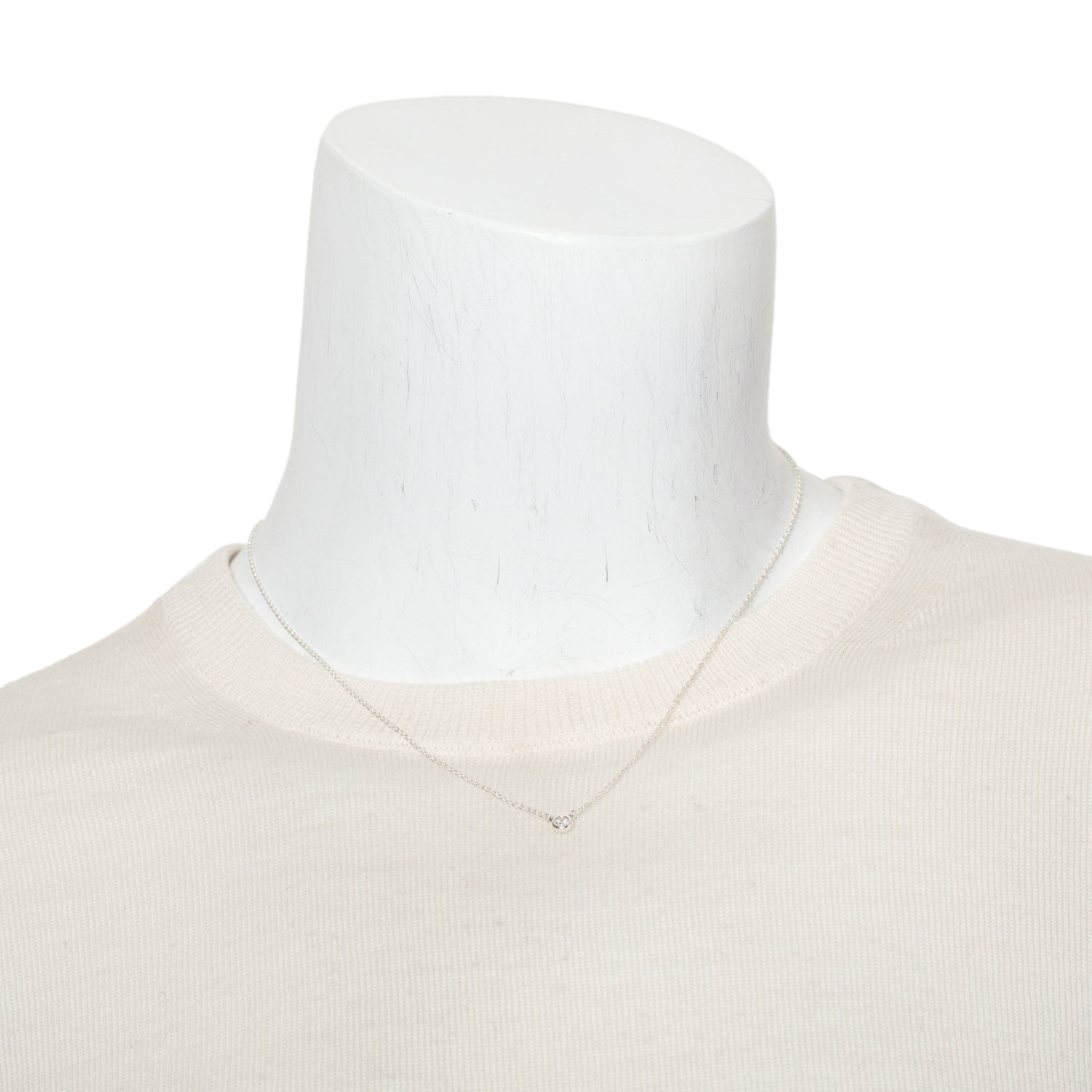 Tiffany & Co. Elsa Peretti Sterling Silver 0.07 ct. Diamonds by the Yard Pendant Necklace