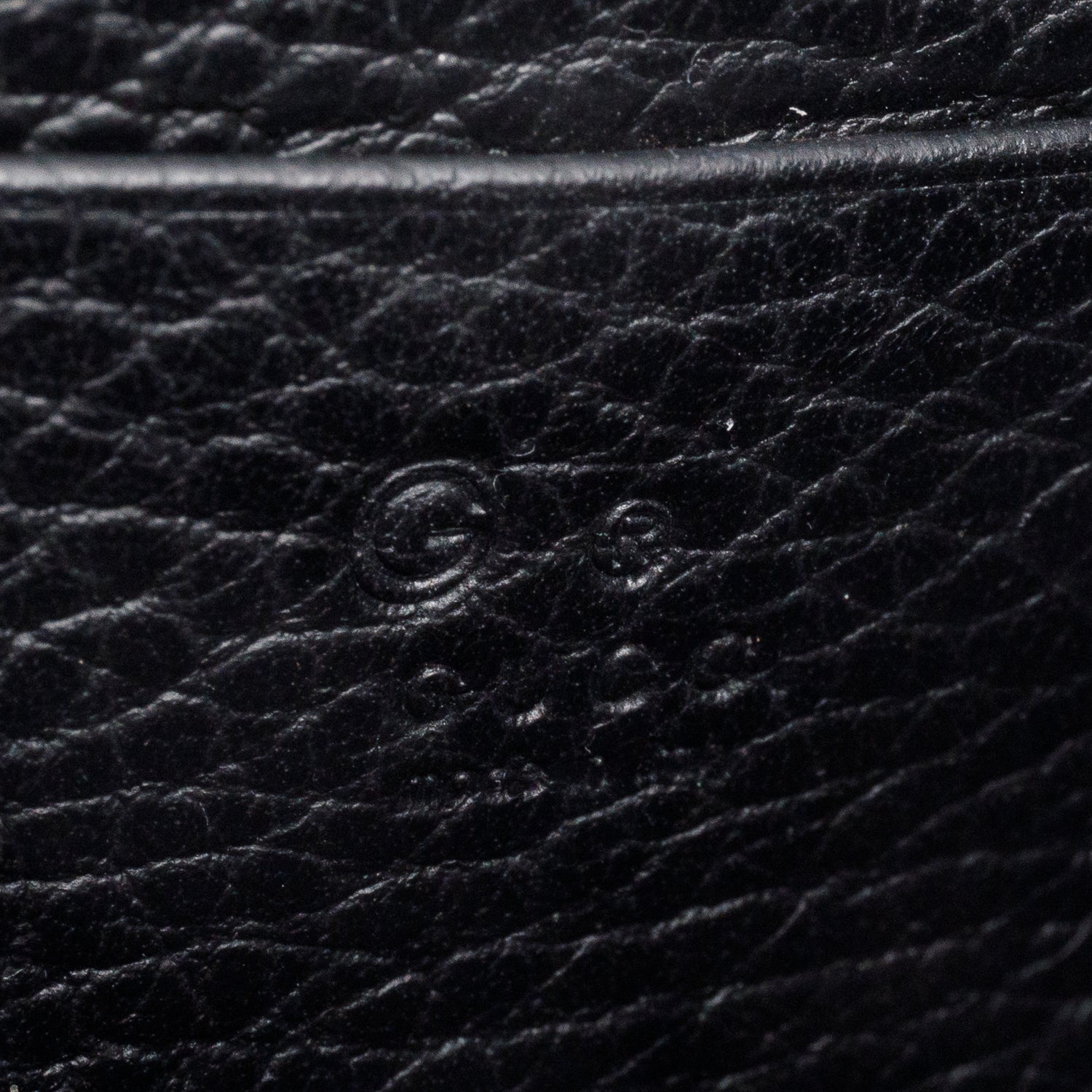 Gucci Black Dollar Calfskin Leather Interlocking GG Wallet on Chain