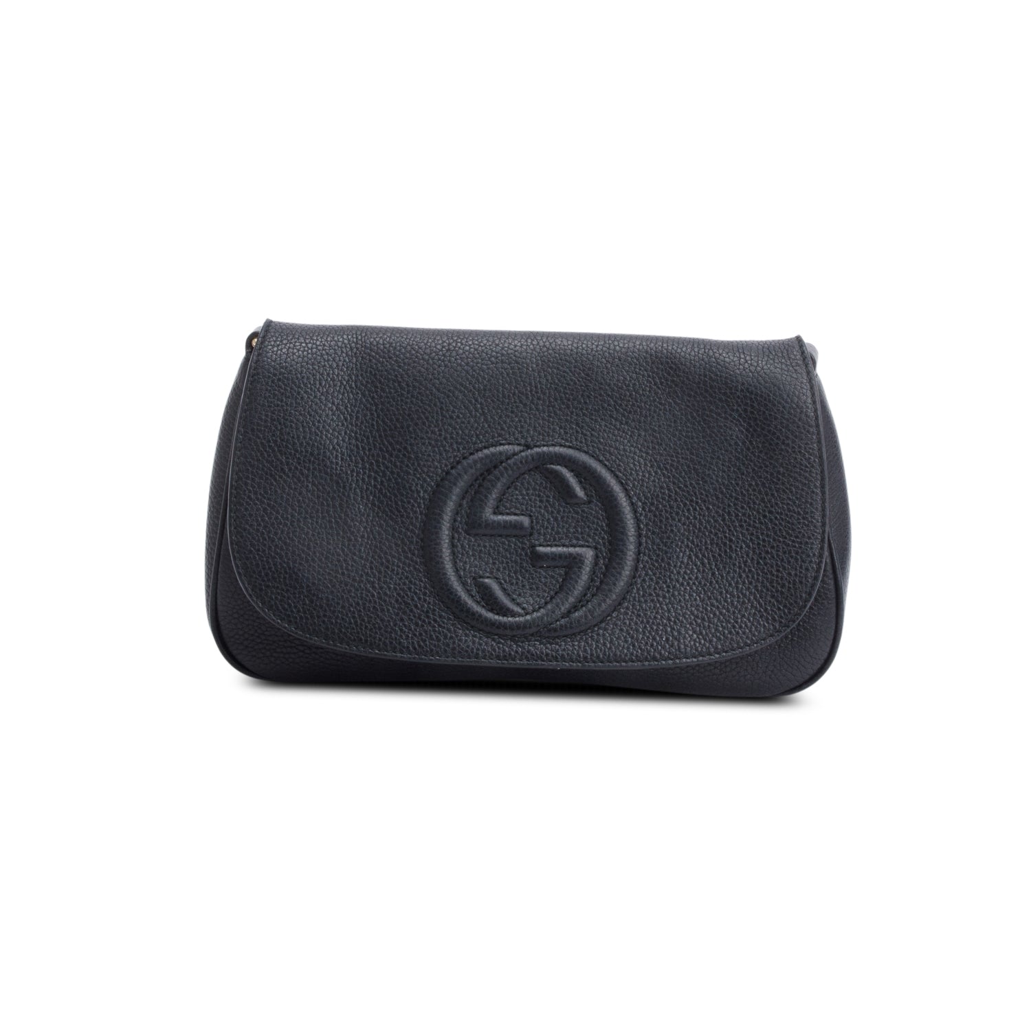 Gucci Black Leather Medium Soho Flap Chain Crossbody Bag