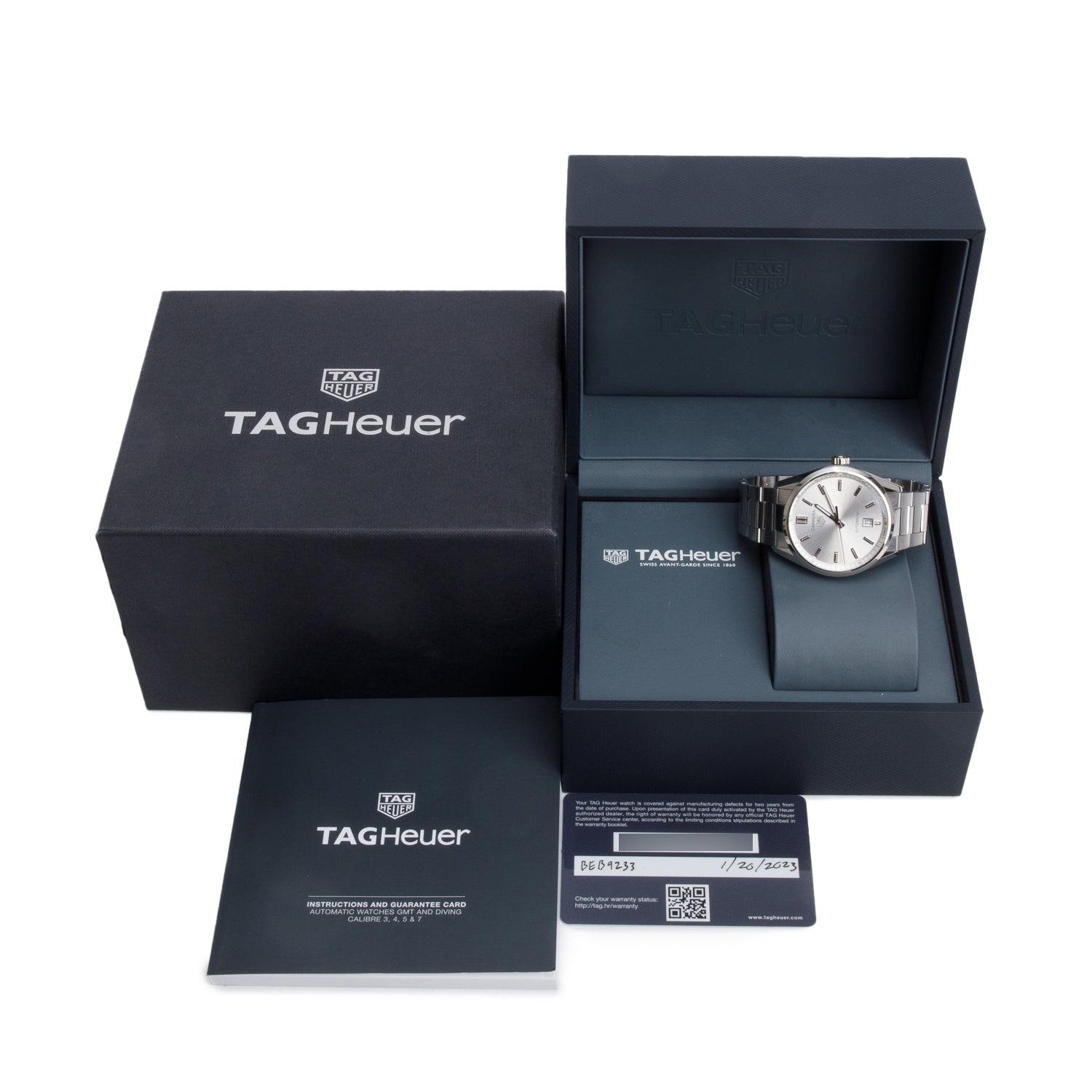 Tag Heuer 2023 Stainless Steel Carrera Date 39 MM Automatic Watch Silver Dial WBN2111 w/ Box & Papers