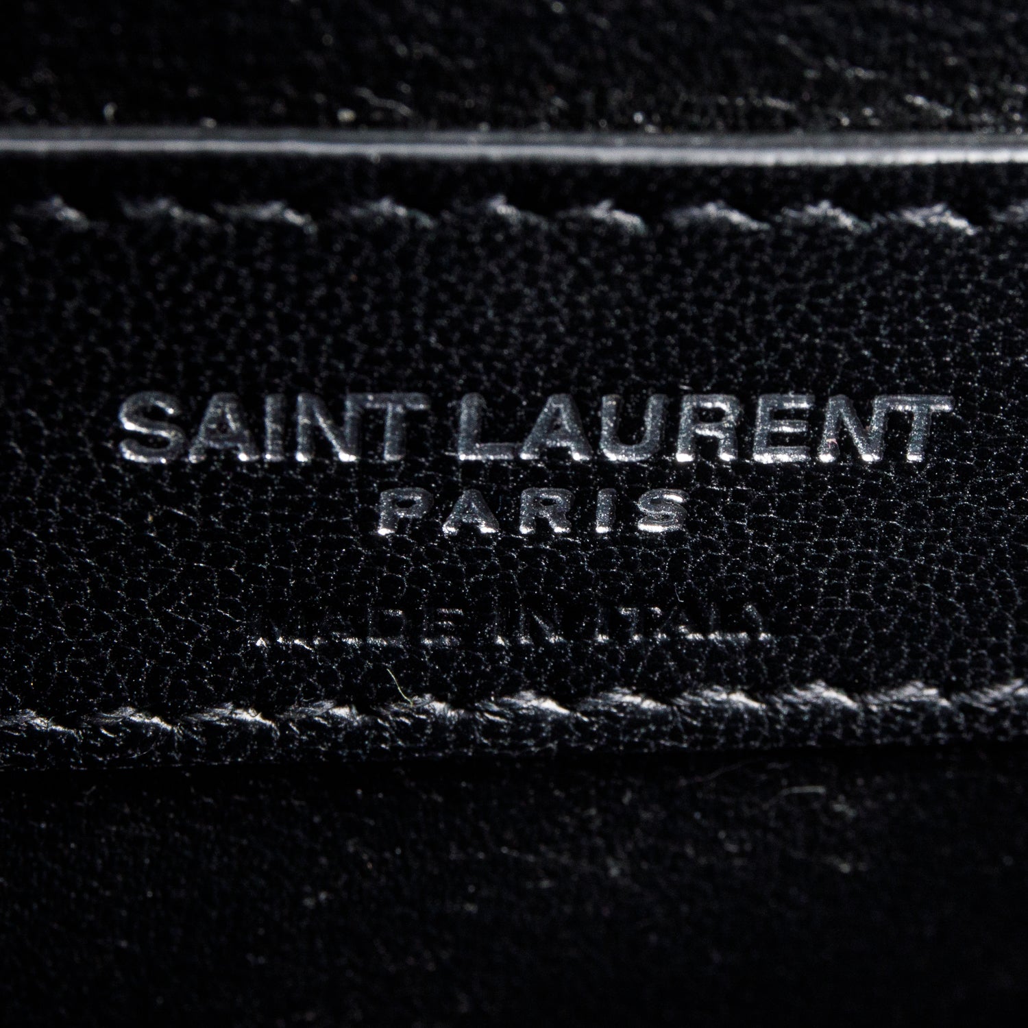 Saint Laurent Black Crocodile-Embossed Leather Small Classic Monogram Kate Tassel Chain Bag