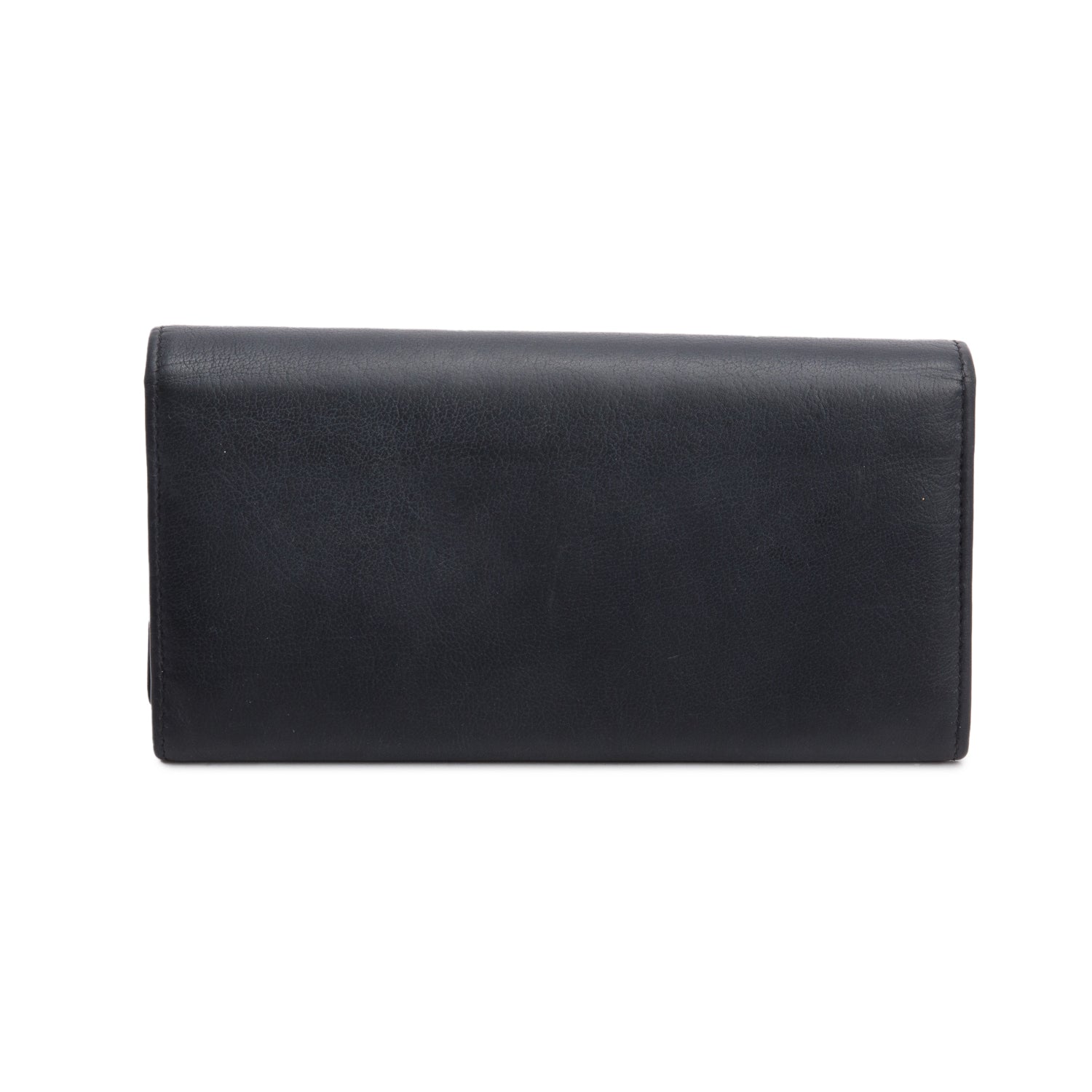 Saint Laurent Black Leather Continental Flap Wallet w/ Box
