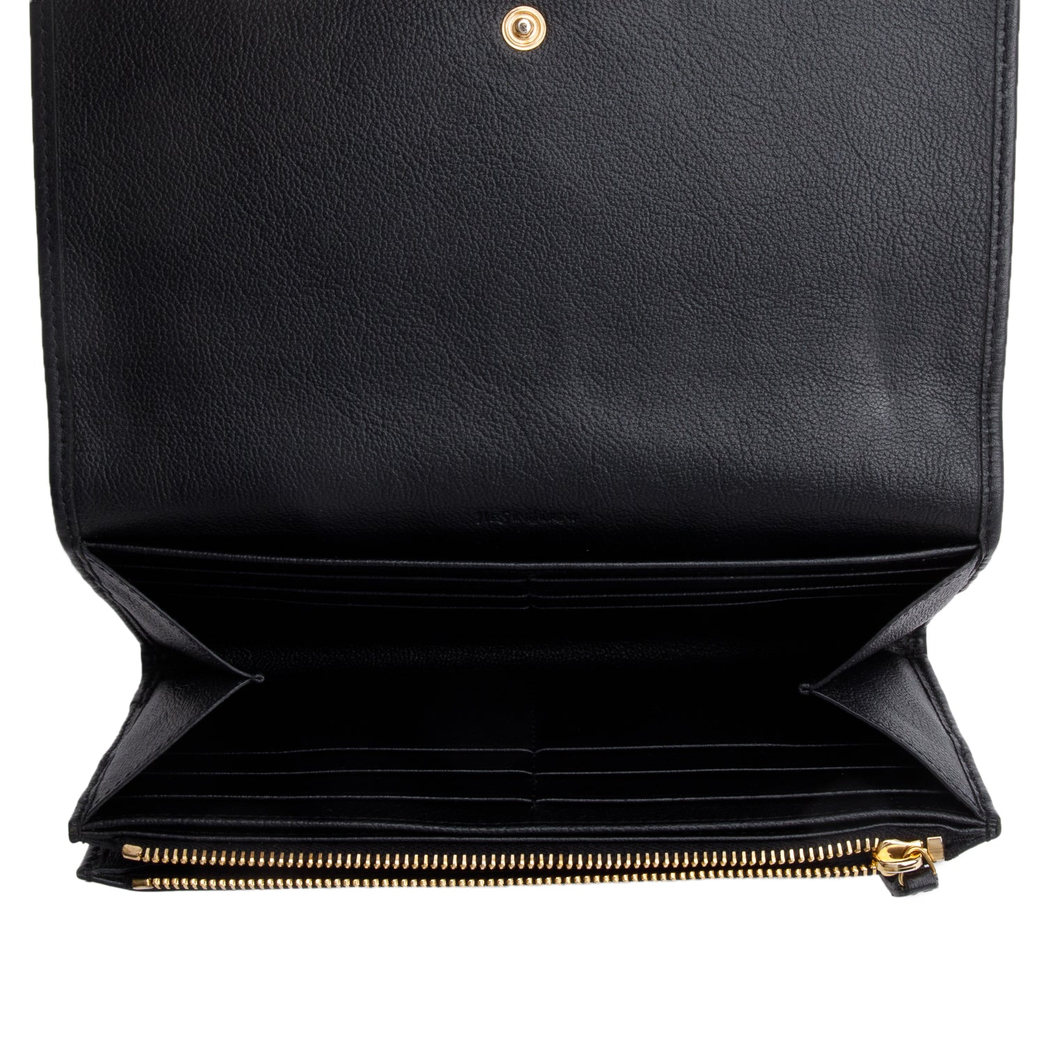 Saint Laurent Black Leather Continental Flap Wallet w/ Box