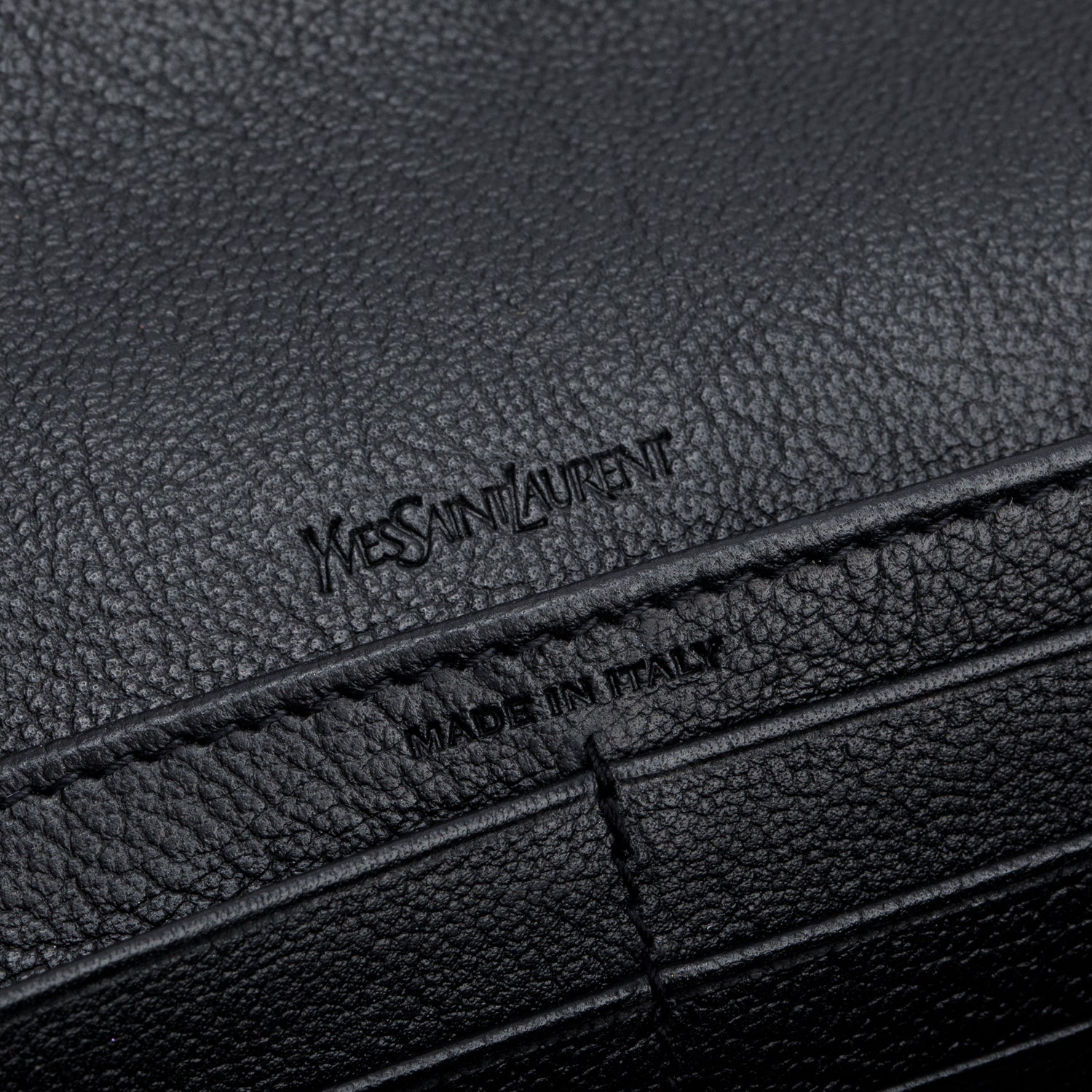 Saint Laurent Black Leather Continental Flap Wallet w/ Box