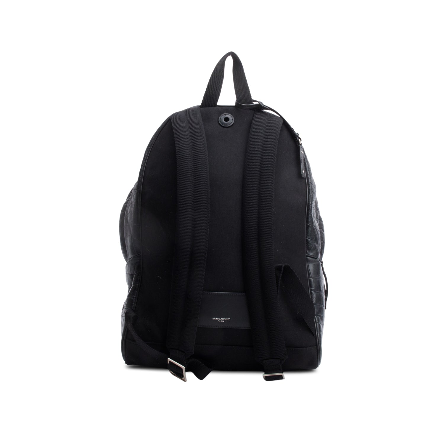 Saint Laurent 2020 Black Crocodile-Embossed Calfskin Leather City Backpack