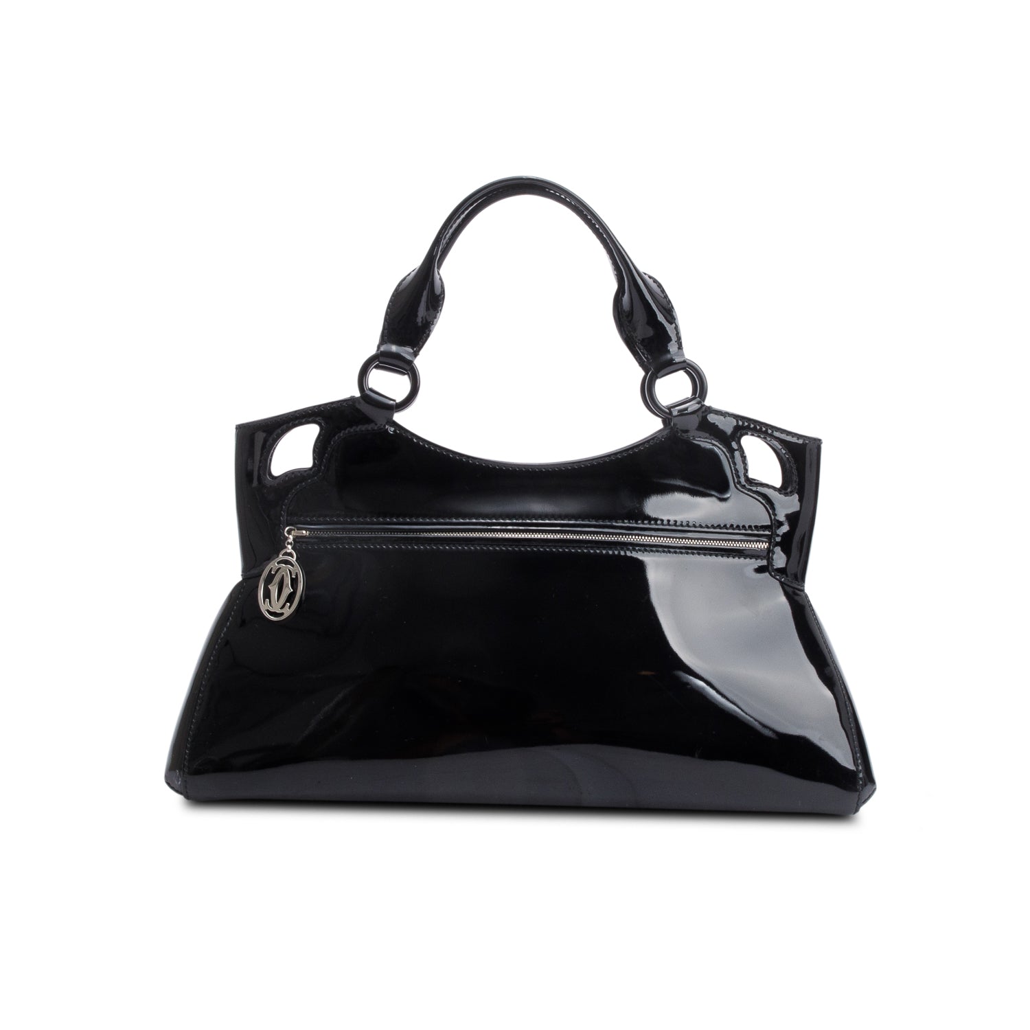 Cartier Black Patent Leather Medium Marcello De Cartier Tote w/ Authenticity Card