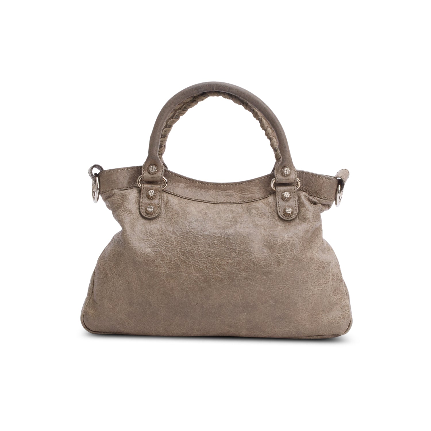 Balenciaga Taupe Motocross Agneau Leather Giant 12 City Bag w/ Strap