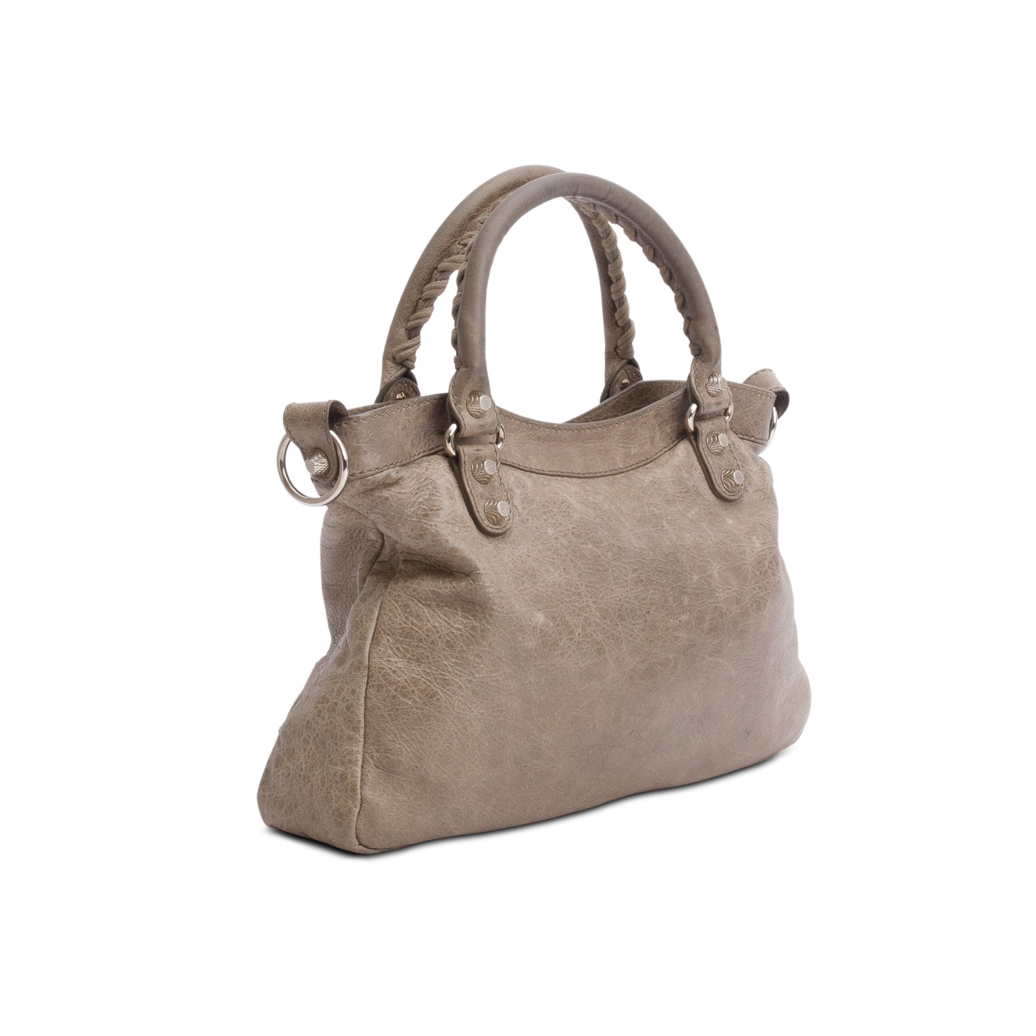 Balenciaga Taupe Motocross Agneau Leather Giant 12 City Bag w/ Strap