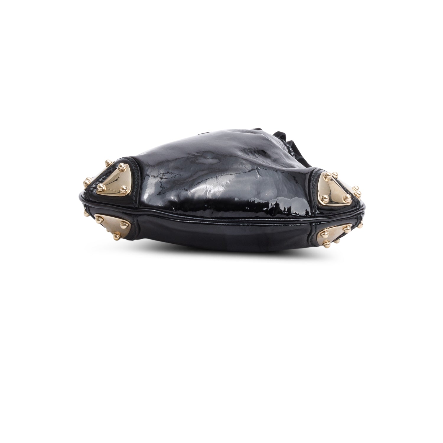 Gucci Black Patent Leather Mini Indy Babouska Handle Crossbody Bag