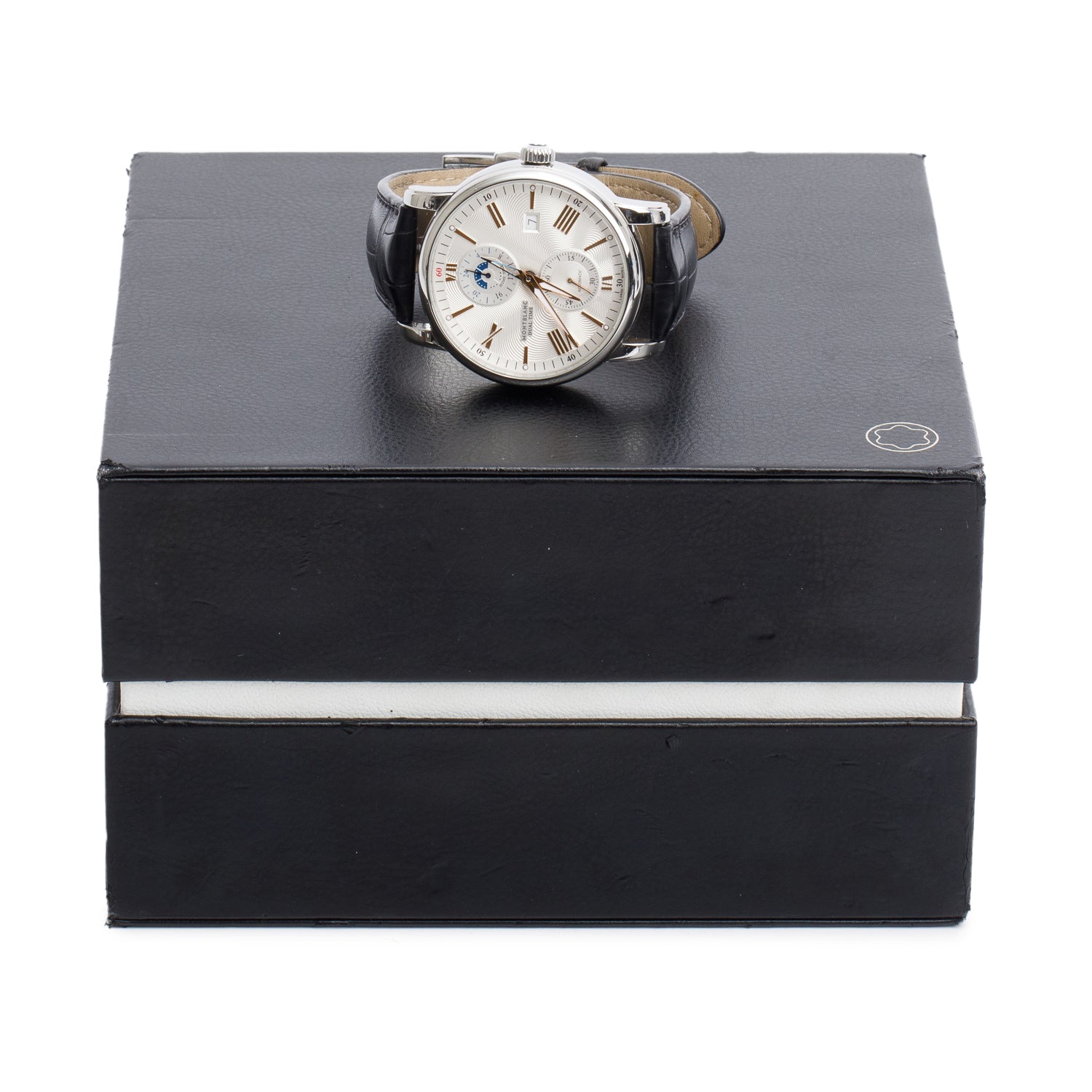 Montblanc Stainless Steel TimeWalker GMT 42 MM Automatic Watch Silver Dial 7393 w/ Box