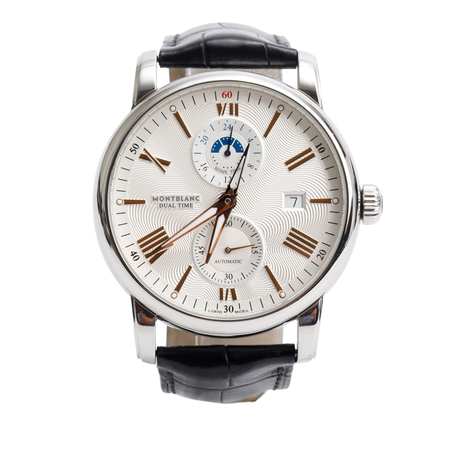 Montblanc Stainless Steel TimeWalker GMT 42 MM Automatic Watch Silver Dial 7393 w/ Box