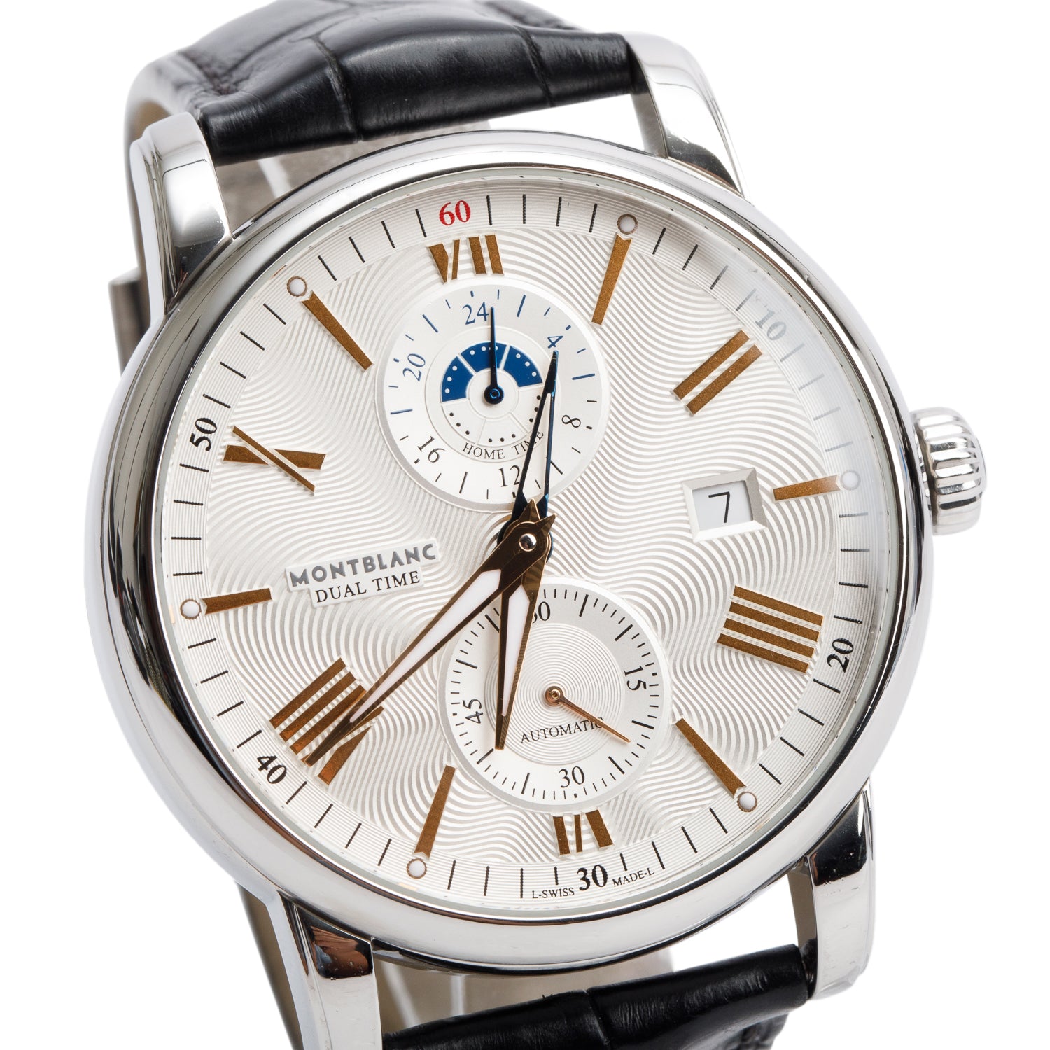 Montblanc Stainless Steel TimeWalker GMT 42 MM Automatic Watch Silver Dial 7393 w/ Box