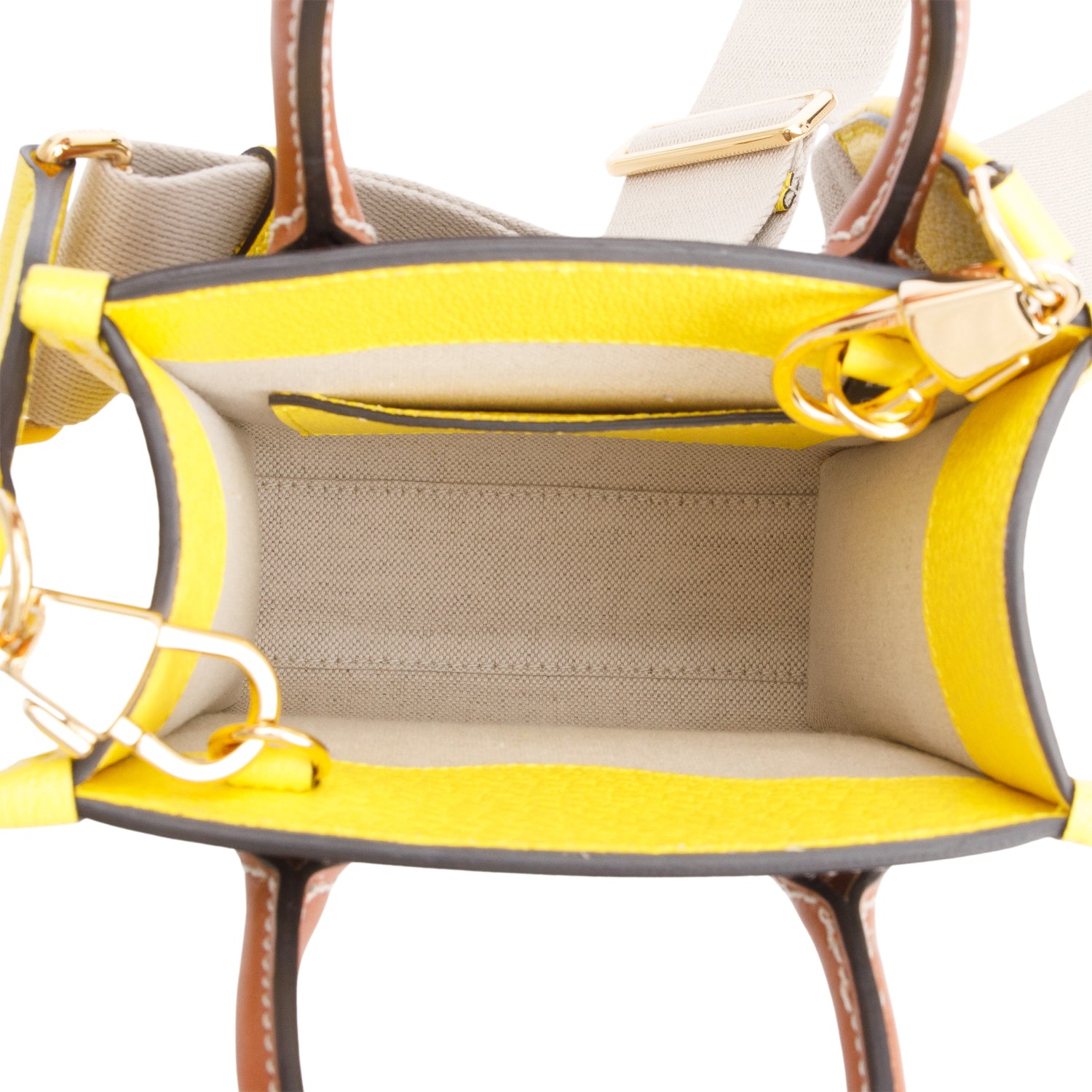 Gucci GG Supreme Yellow Leather Trim Heart Interlocking G Mini Tote w/ Strap