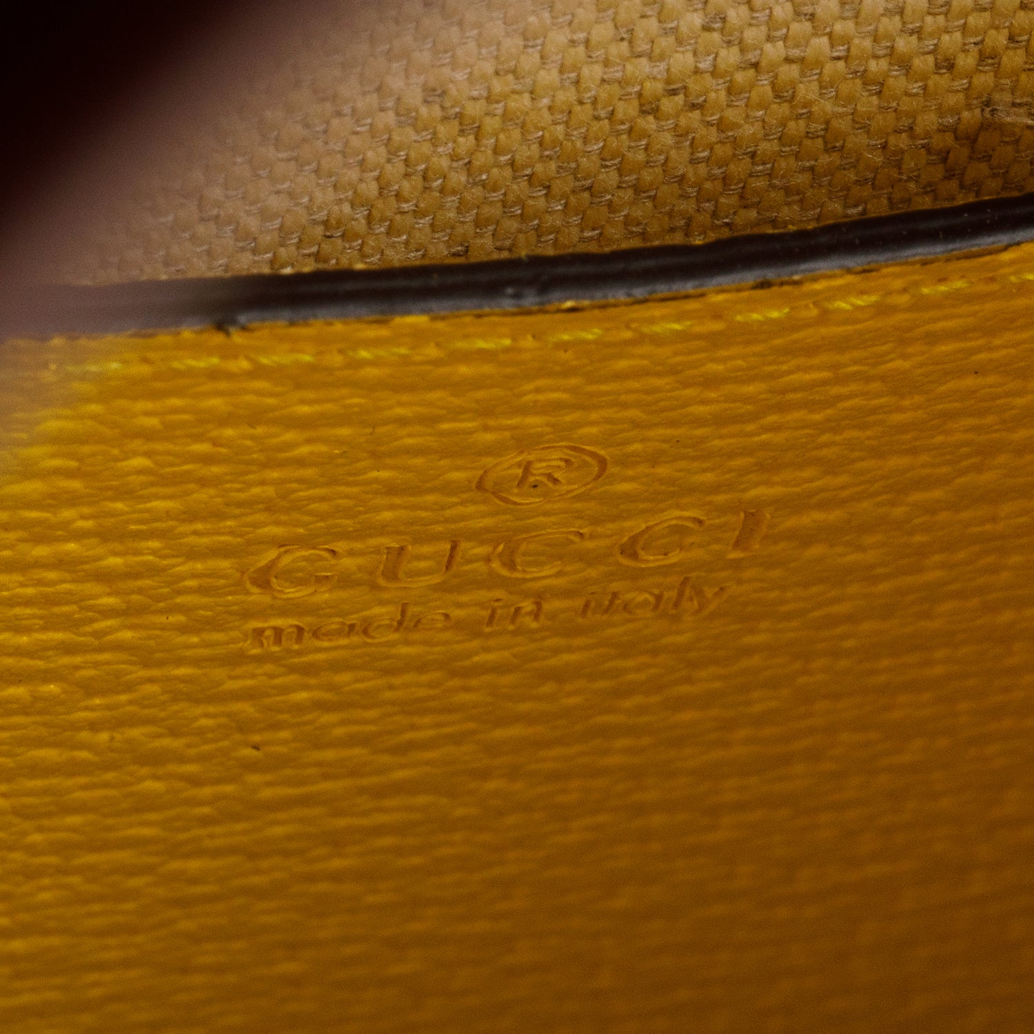 Gucci GG Supreme Yellow Leather Trim Heart Interlocking G Mini Tote w/ Strap