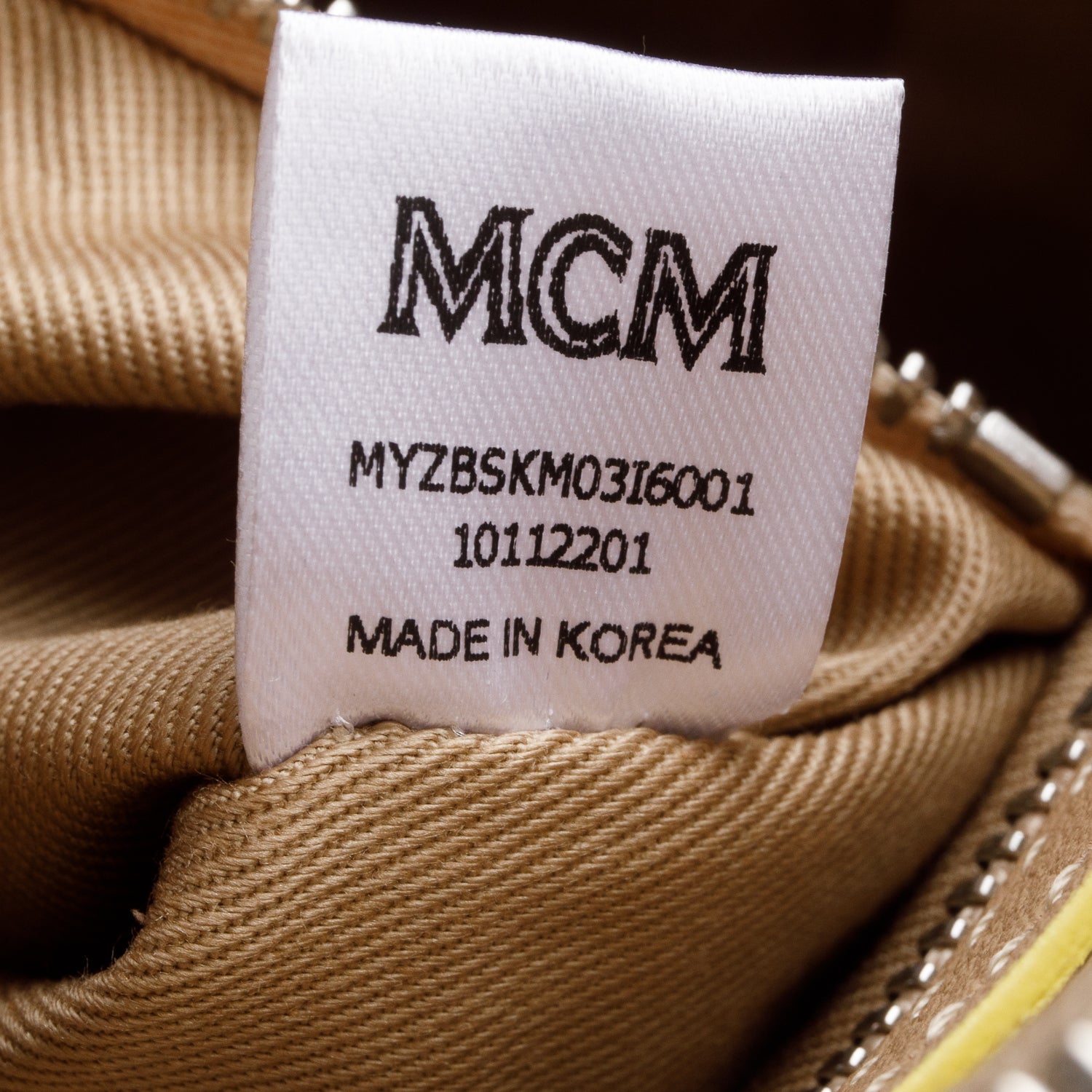 MCM Beige Embossed Leather Portuna Clutch Crossbody Bag w/ Strap