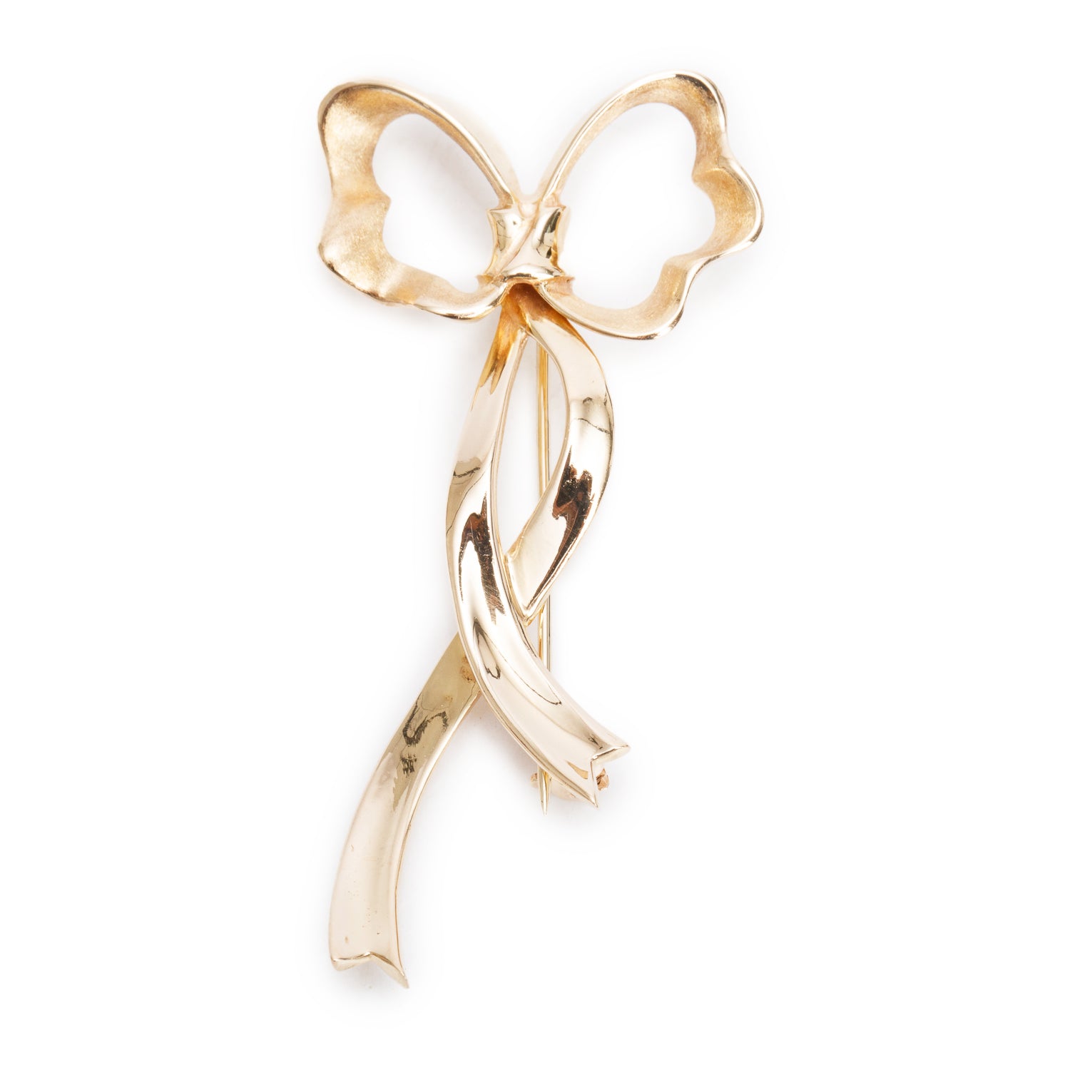 Tiffany & Co. Vintage 18k Yellow Gold Bow Brooch